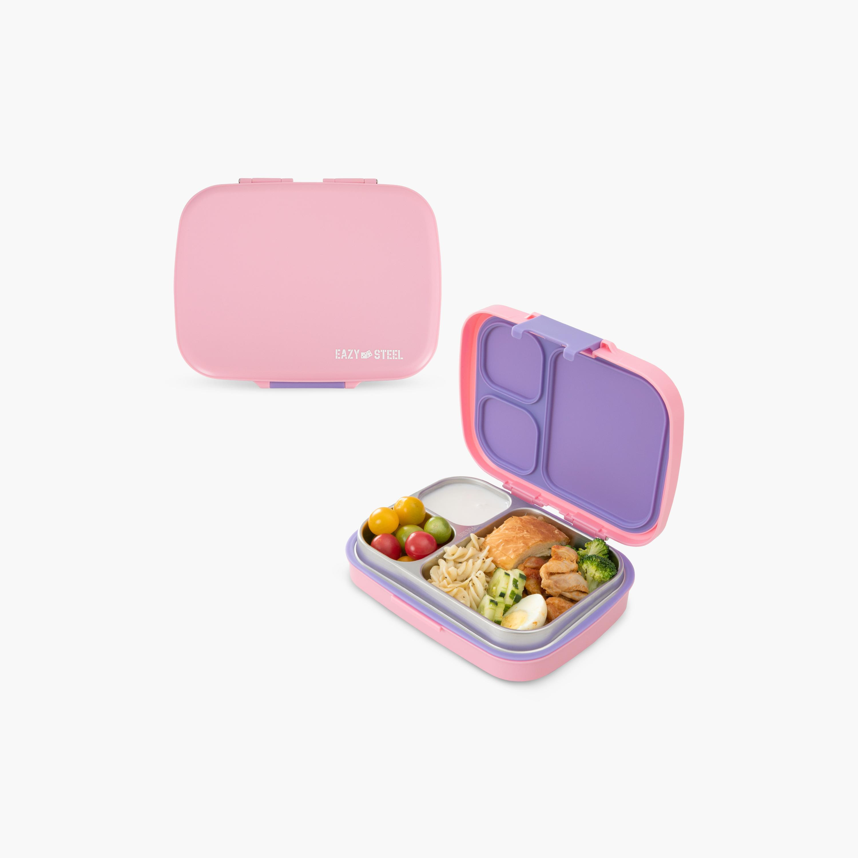 صندوق غداء ستانلس ستيل بريميوم بـ 3 أقسام ومقاوم للتسريب من إيزي كيدز - 710 مل-school-lunchessentials-lunchboxes-image-1
