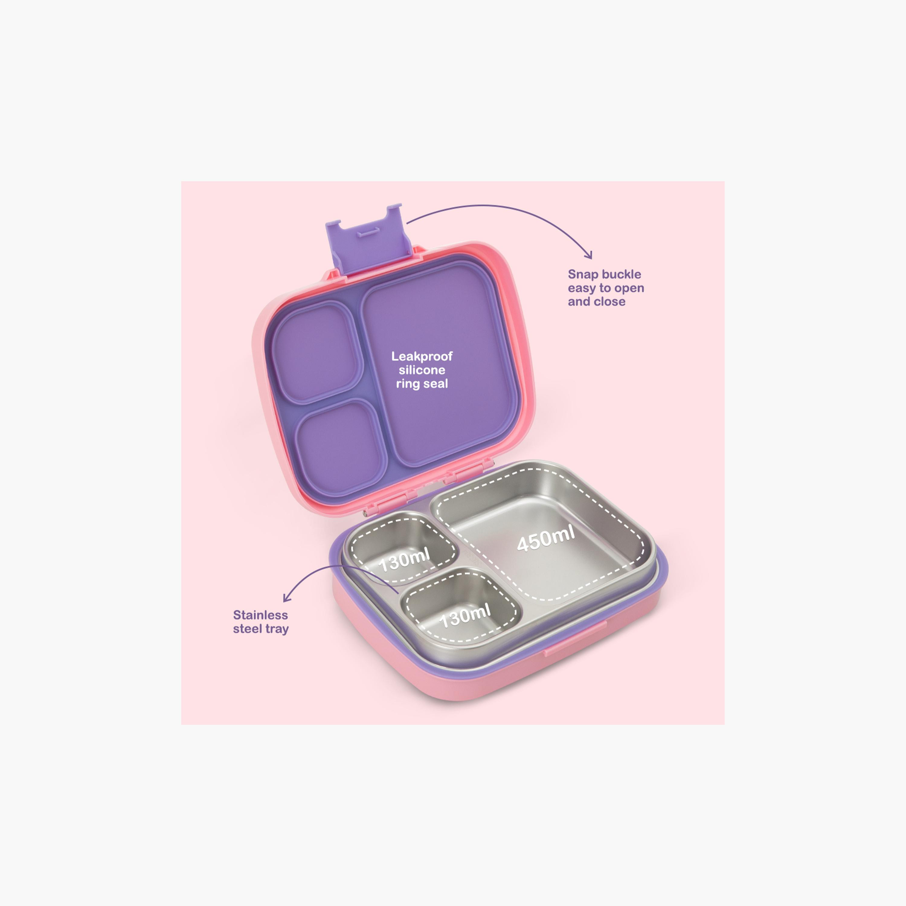 صندوق غداء ستانلس ستيل بريميوم بـ 3 أقسام ومقاوم للتسريب من إيزي كيدز - 710 مل-school-lunchessentials-lunchboxes-image-10