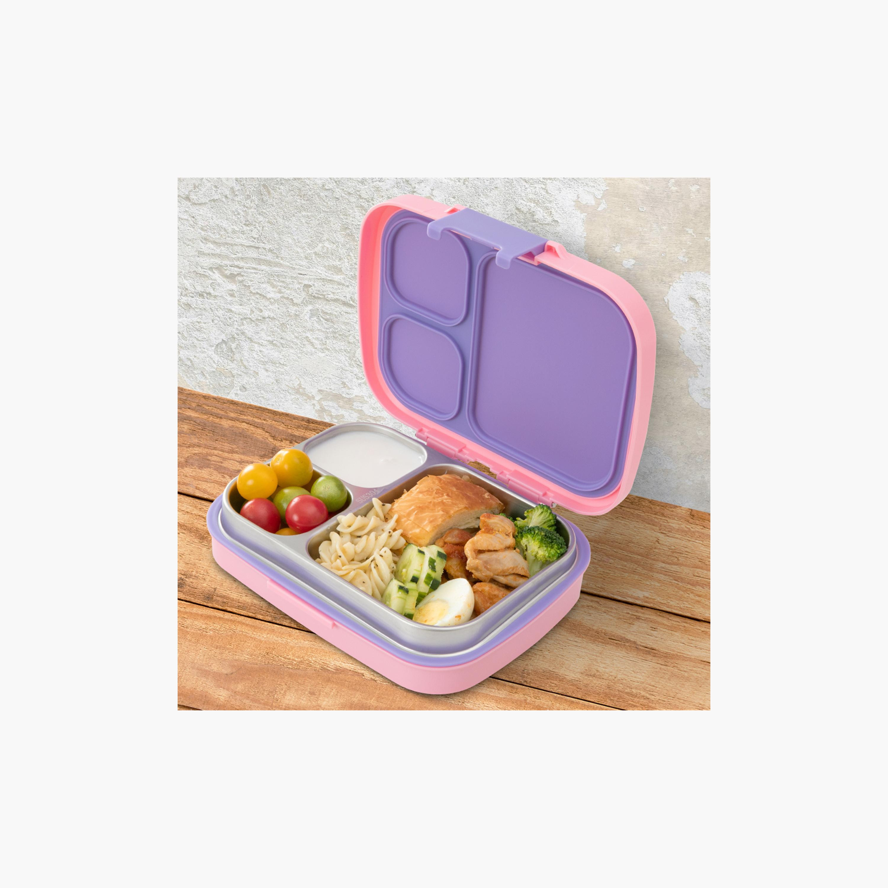 صندوق غداء ستانلس ستيل بريميوم بـ 3 أقسام ومقاوم للتسريب من إيزي كيدز - 710 مل-school-lunchessentials-lunchboxes-image-6