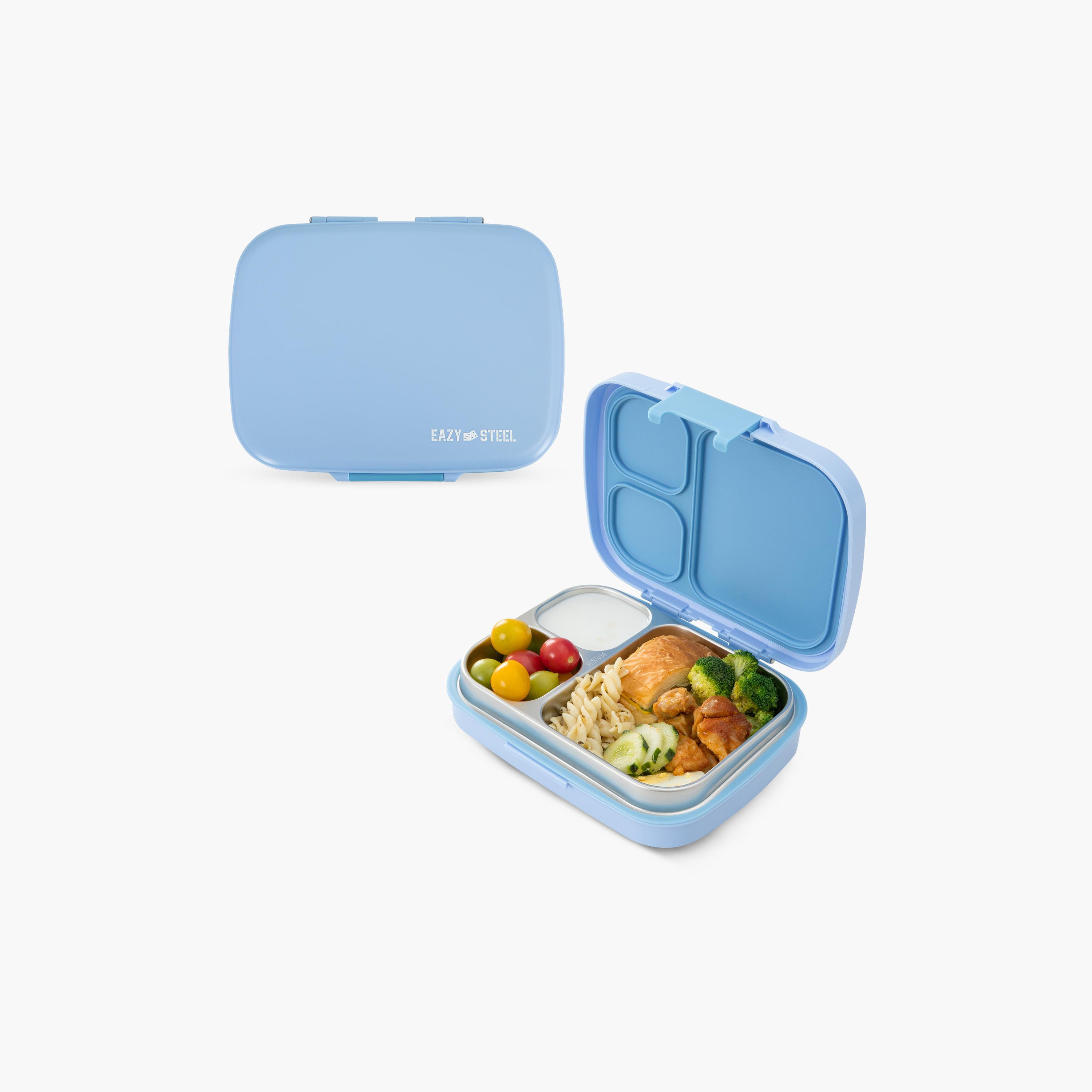 صندوق غداء ستانلس ستيل بريميوم بـ 3 أقسام ومقاوم للتسريب من إيزي كيدز - 710 مل-school-lunchessentials-lunchboxes-image-1