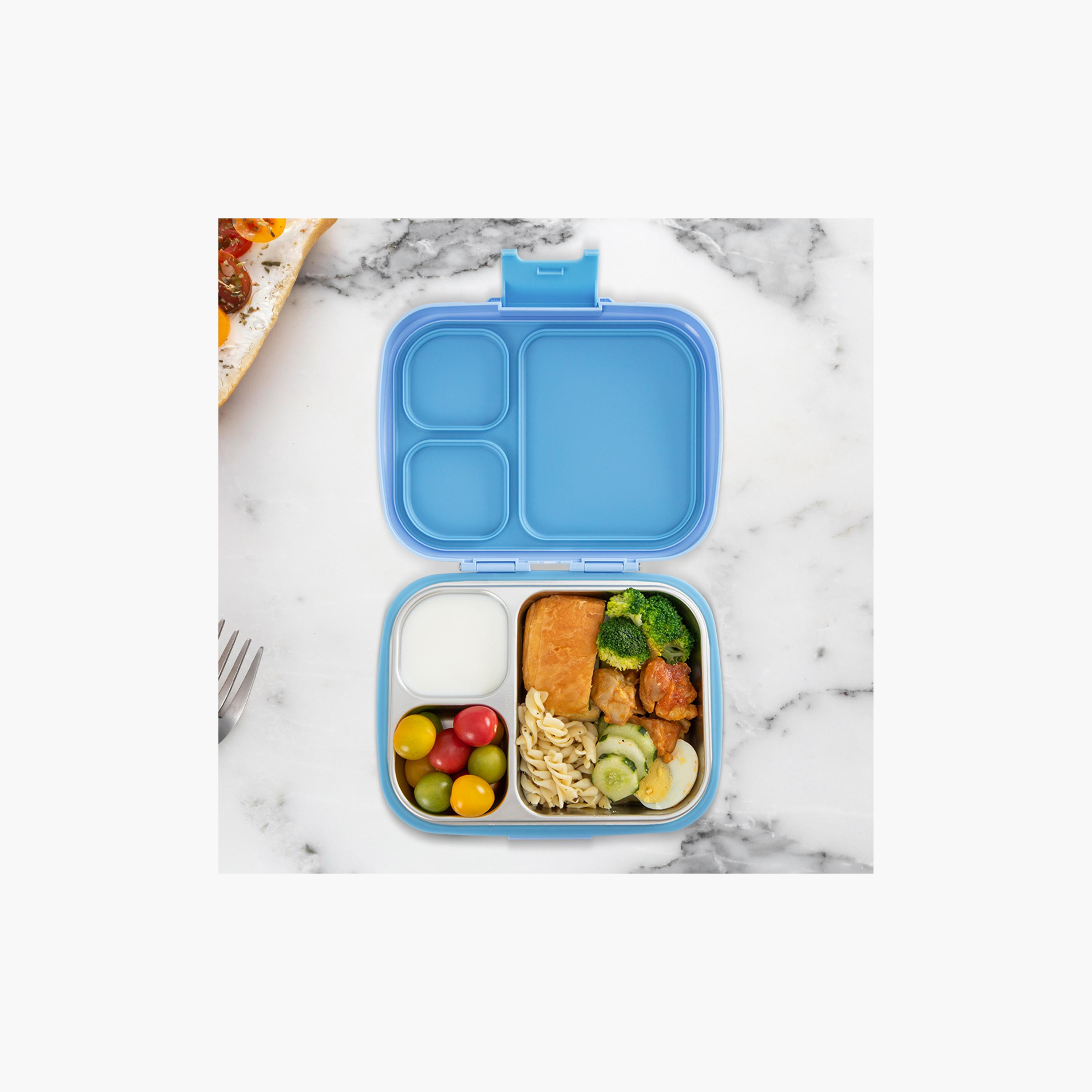 صندوق غداء ستانلس ستيل بريميوم بـ 3 أقسام ومقاوم للتسريب من إيزي كيدز - 710 مل-school-lunchessentials-lunchboxes-image-4