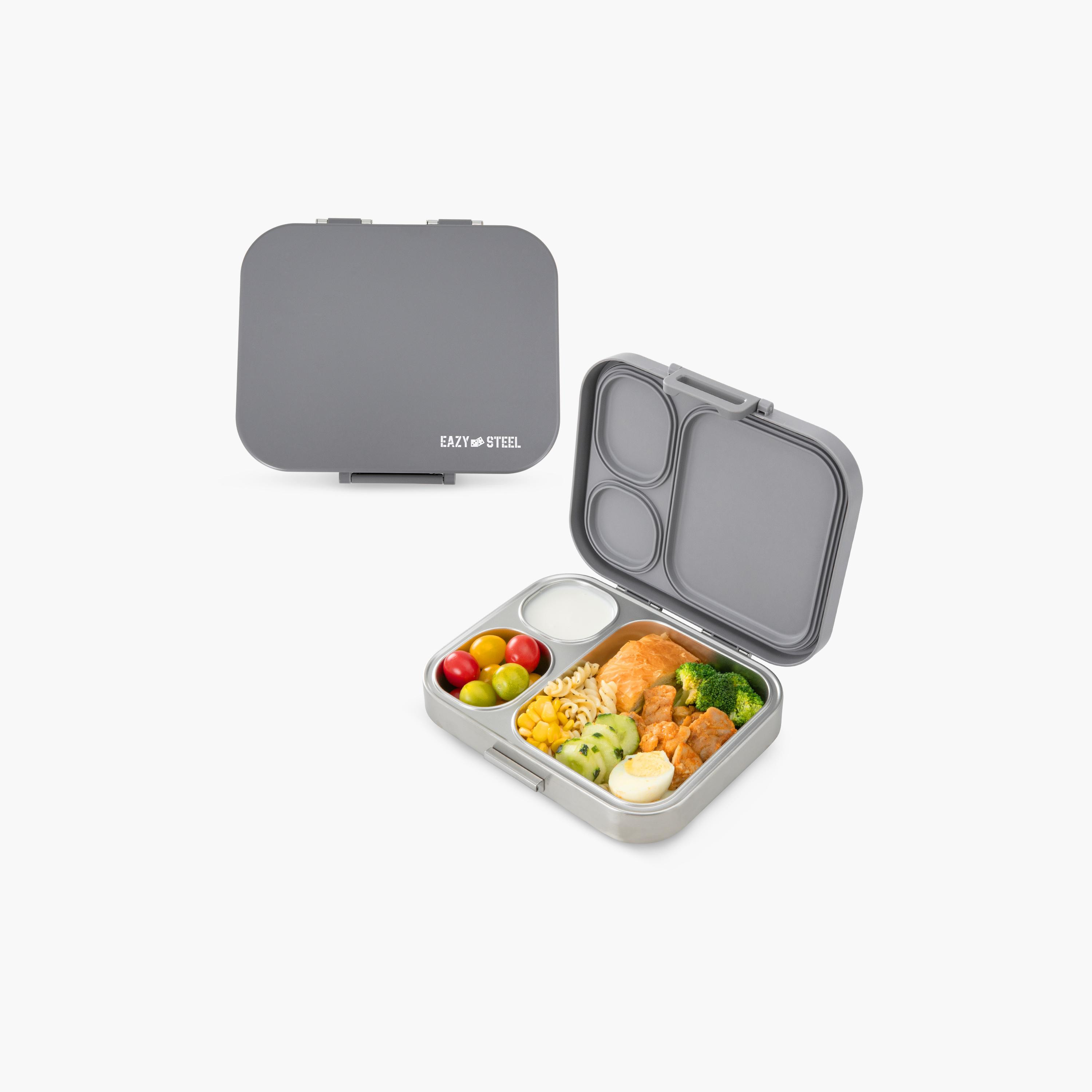 صندوق غداء بينتو ستانلس ستيل بريميوم مع غطاء سيليكون من إيزي كيدز-school-lunchessentials-lunchboxes-image-1