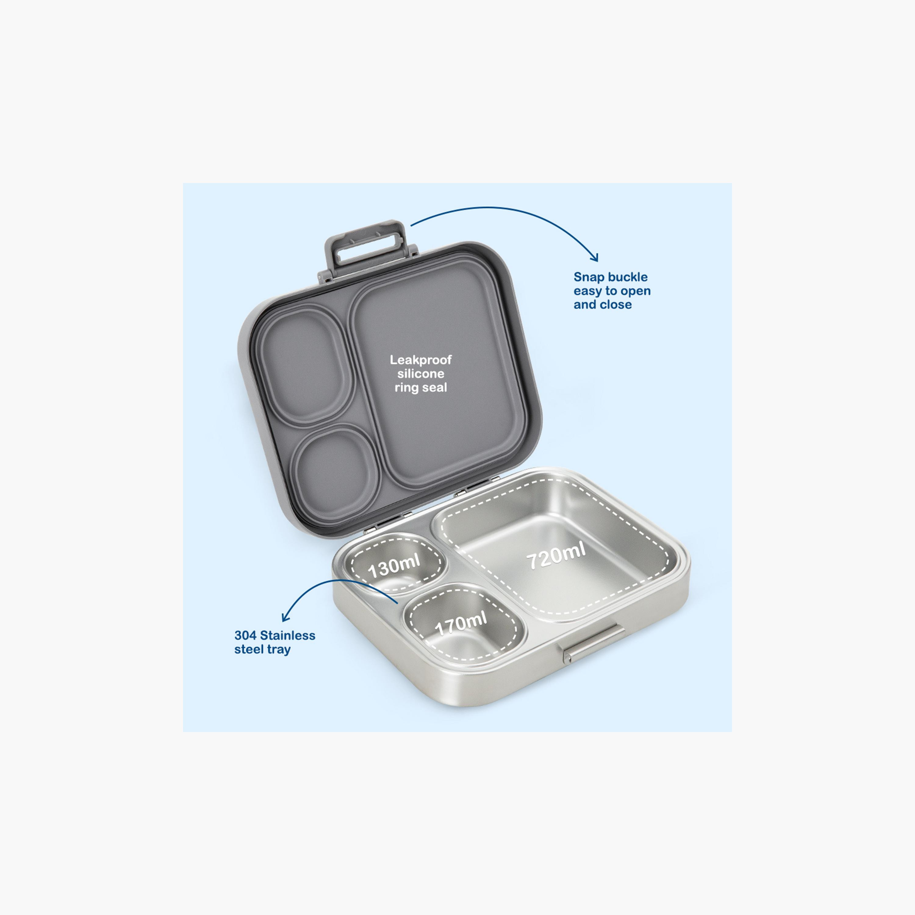 صندوق غداء بينتو ستانلس ستيل بريميوم مع غطاء سيليكون من إيزي كيدز-school-lunchessentials-lunchboxes-image-11