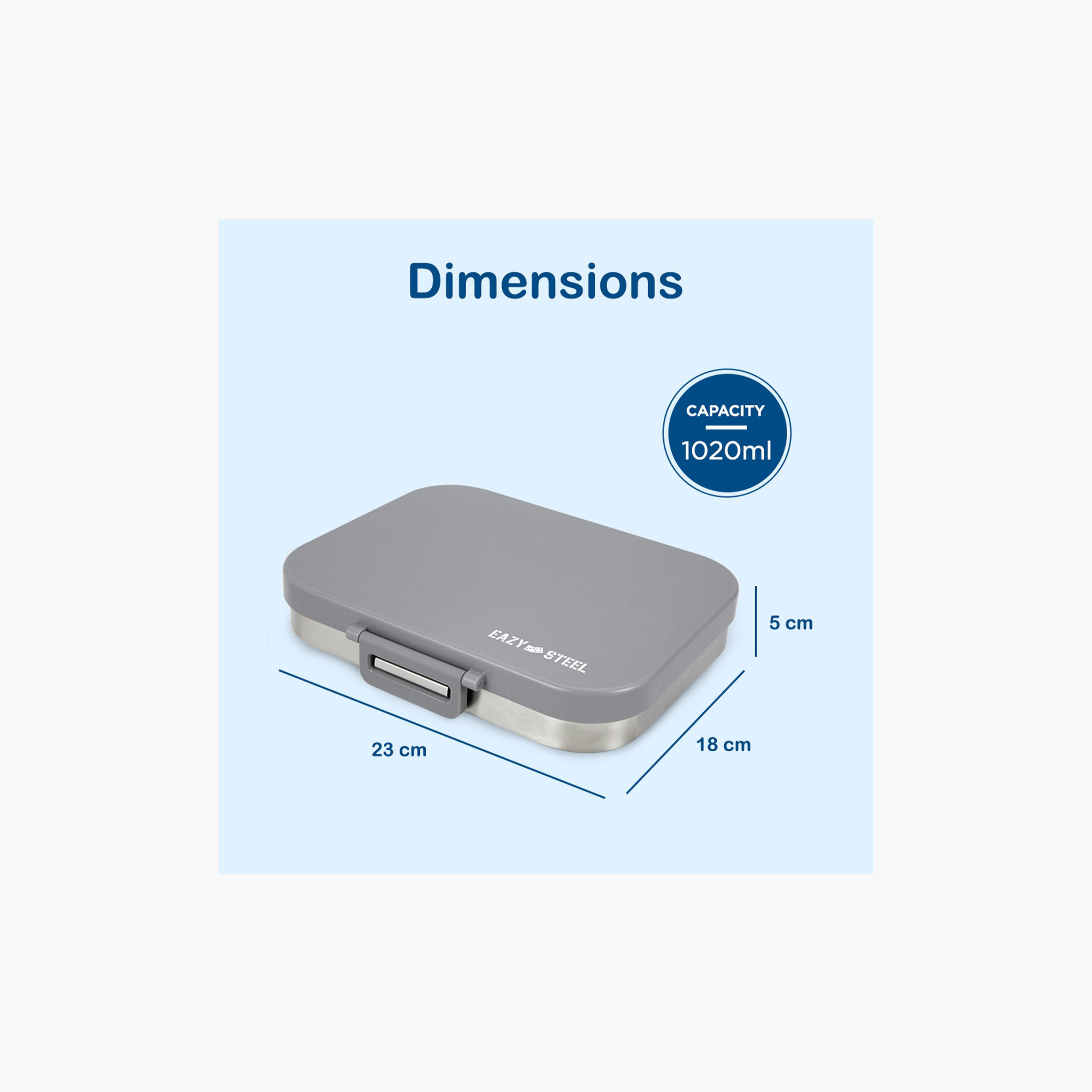 صندوق غداء بينتو ستانلس ستيل بريميوم مع غطاء سيليكون من إيزي كيدز-school-lunchessentials-lunchboxes-image-3