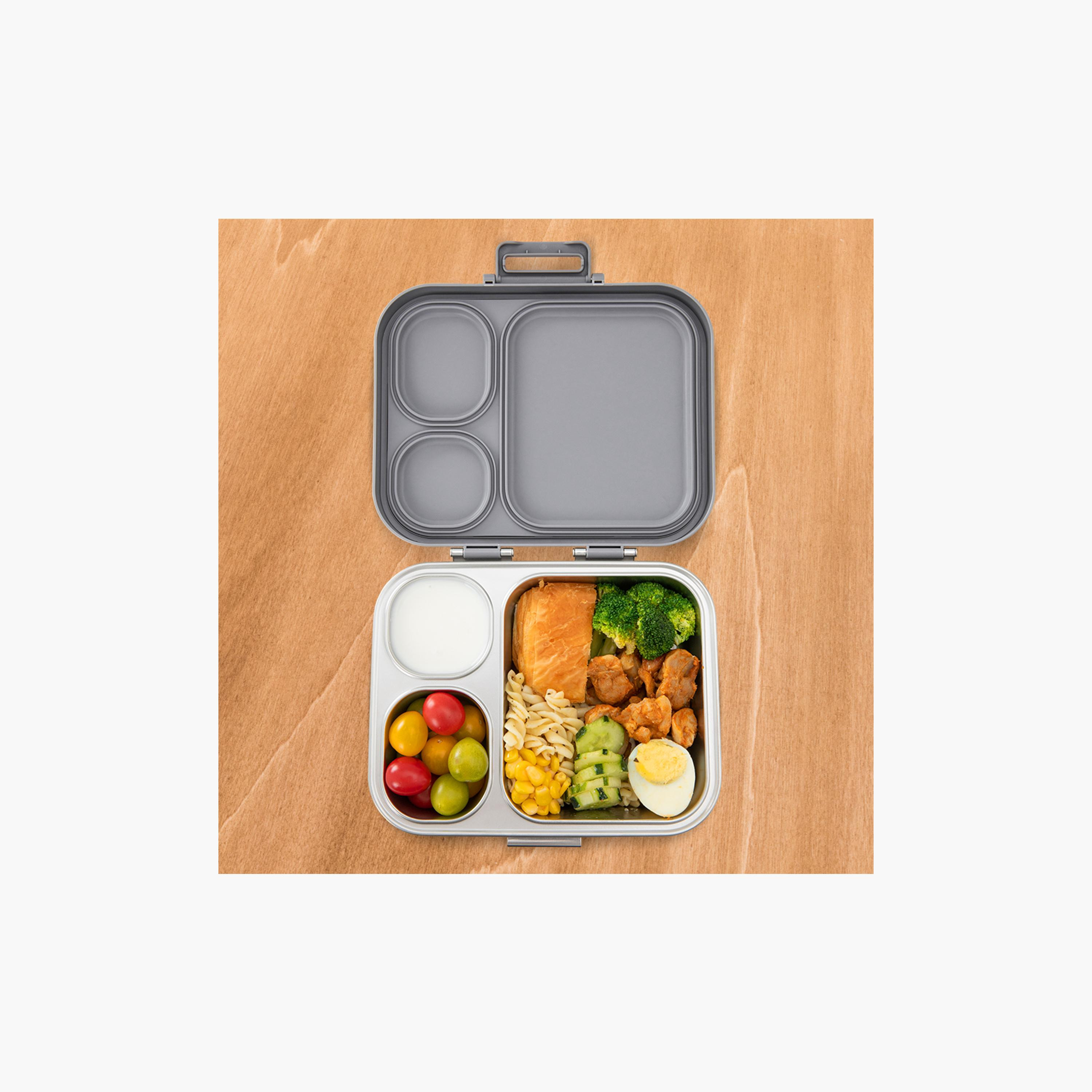 صندوق غداء بينتو ستانلس ستيل بريميوم مع غطاء سيليكون من إيزي كيدز-school-lunchessentials-lunchboxes-image-4