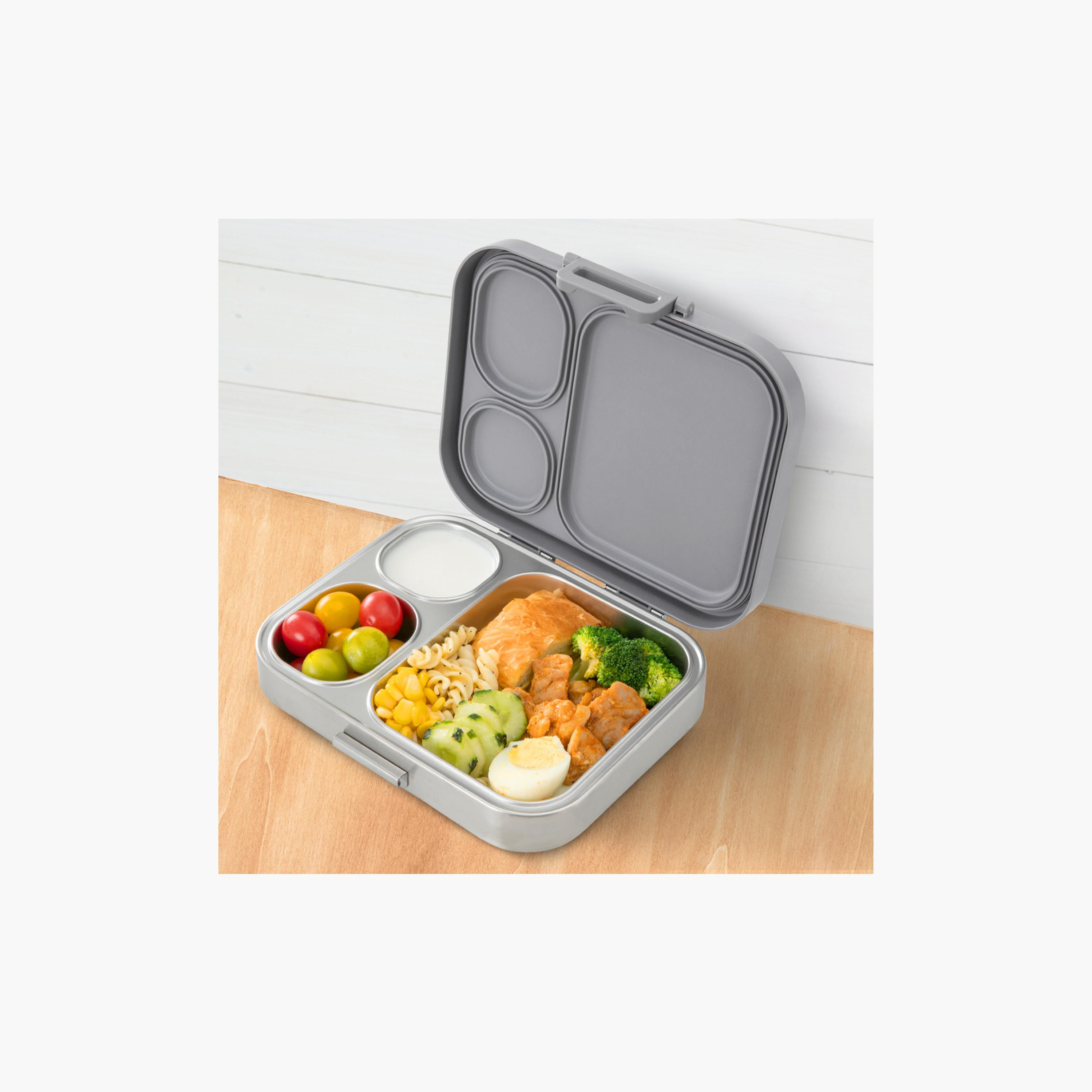 صندوق غداء بينتو ستانلس ستيل بريميوم مع غطاء سيليكون من إيزي كيدز-school-lunchessentials-lunchboxes-image-9