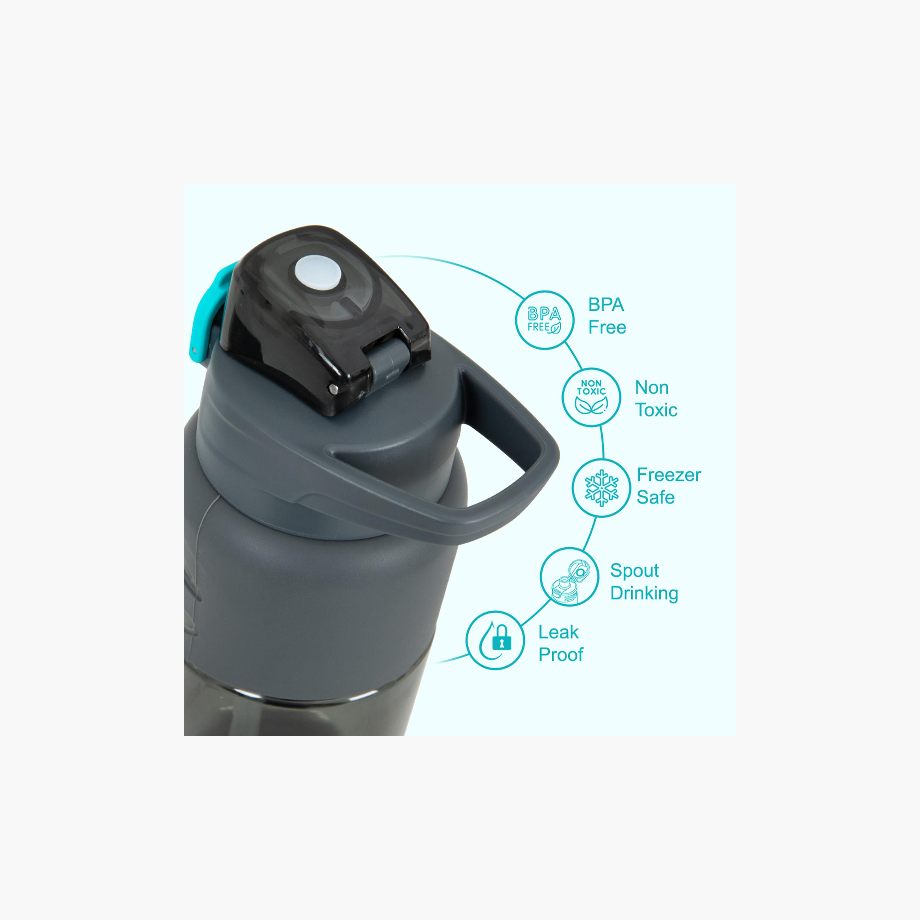 زجاجة مياه بغطاء قلاب وفوهة ومصاصة خالية من مادة BPA من إيزي كيدز - 750 مل-school-waterbottles-image-2