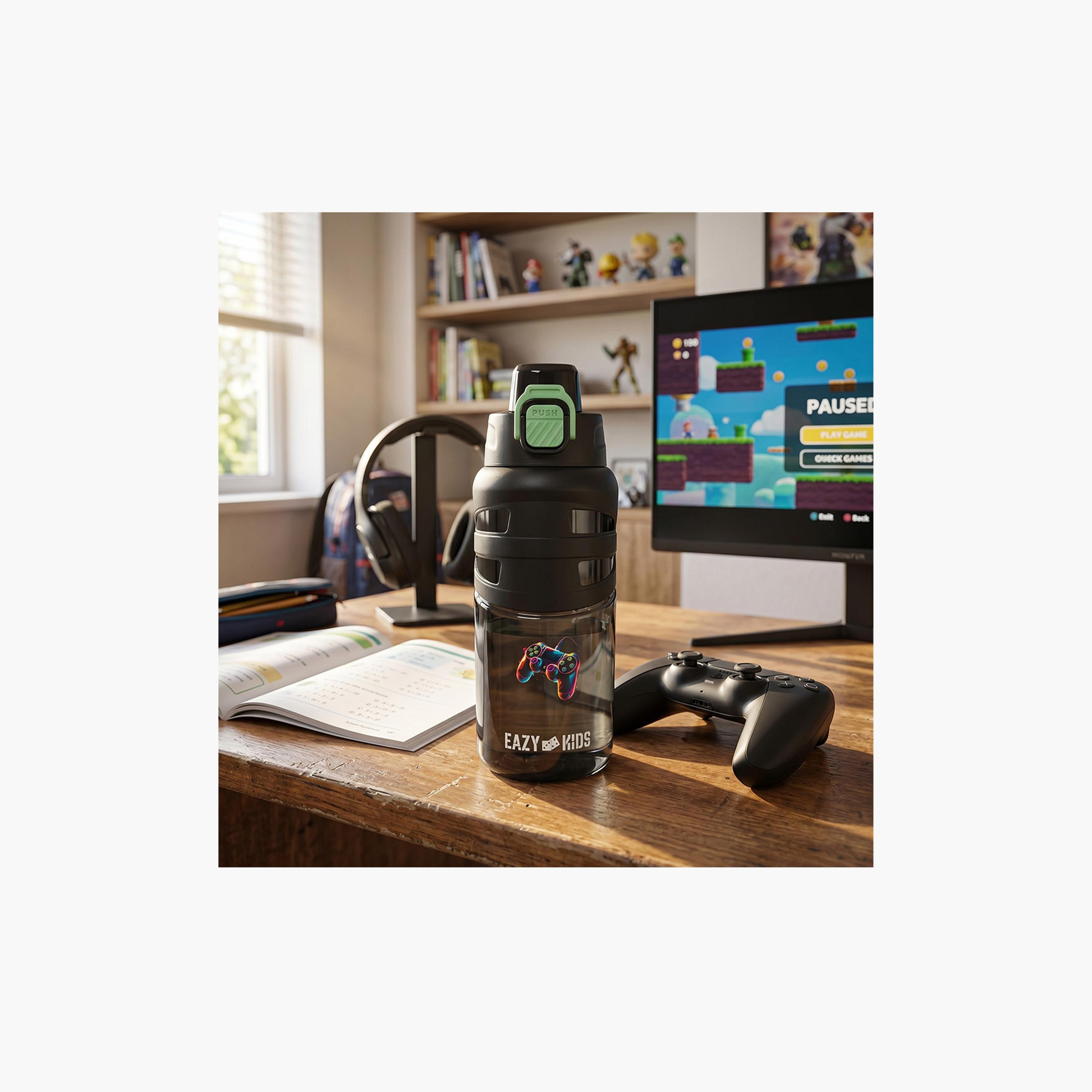 زجاجة مياه بغطاء قلاب وفوهة ومصاصة خالية من مادة BPA من إيزي كيدز - 750 مل-school-waterbottles-image-7