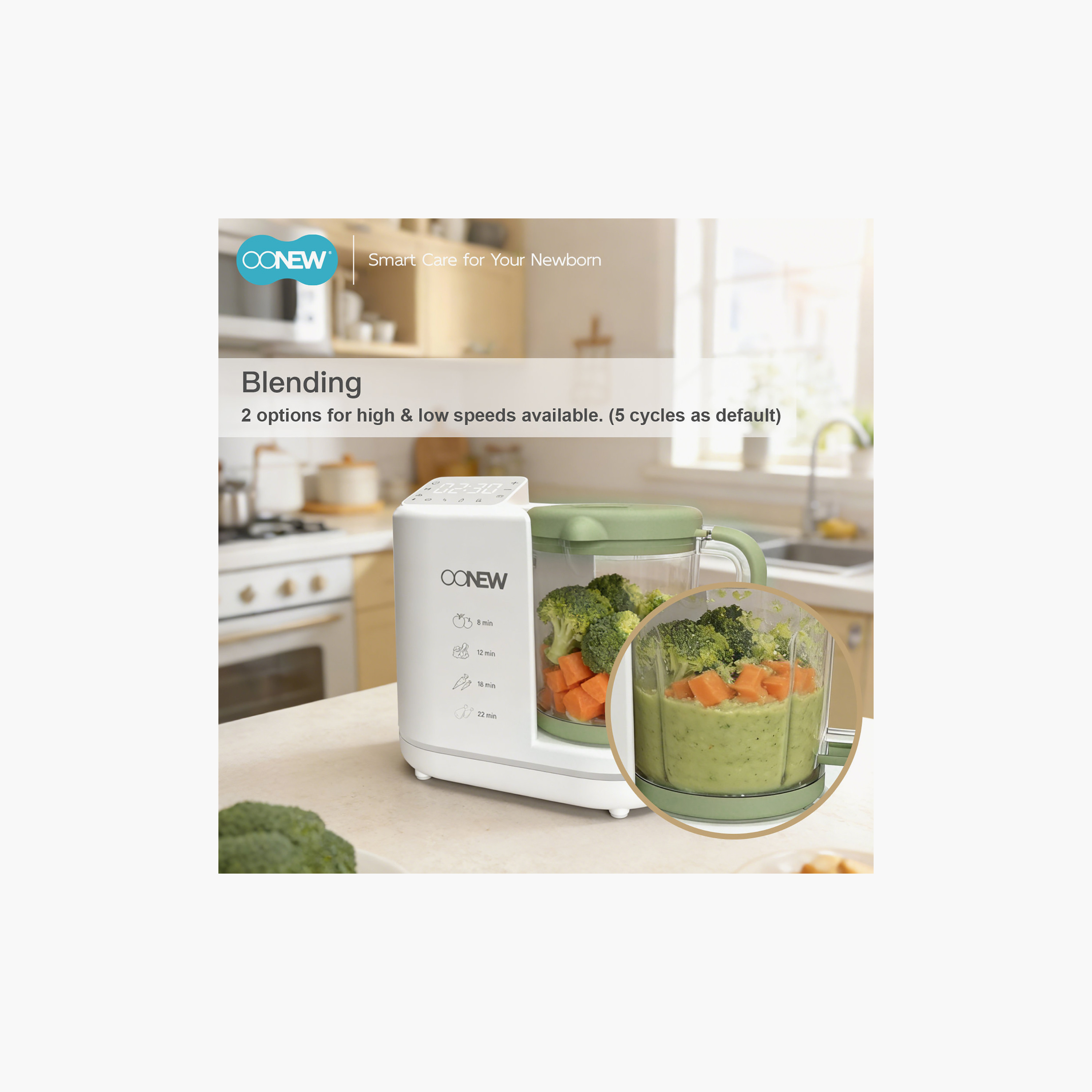 Oonew 6-In-1 Auto-Clean Digital Food Steamer Blender with LED Touch-baby-feeding-babyfoodprocessors-image-5