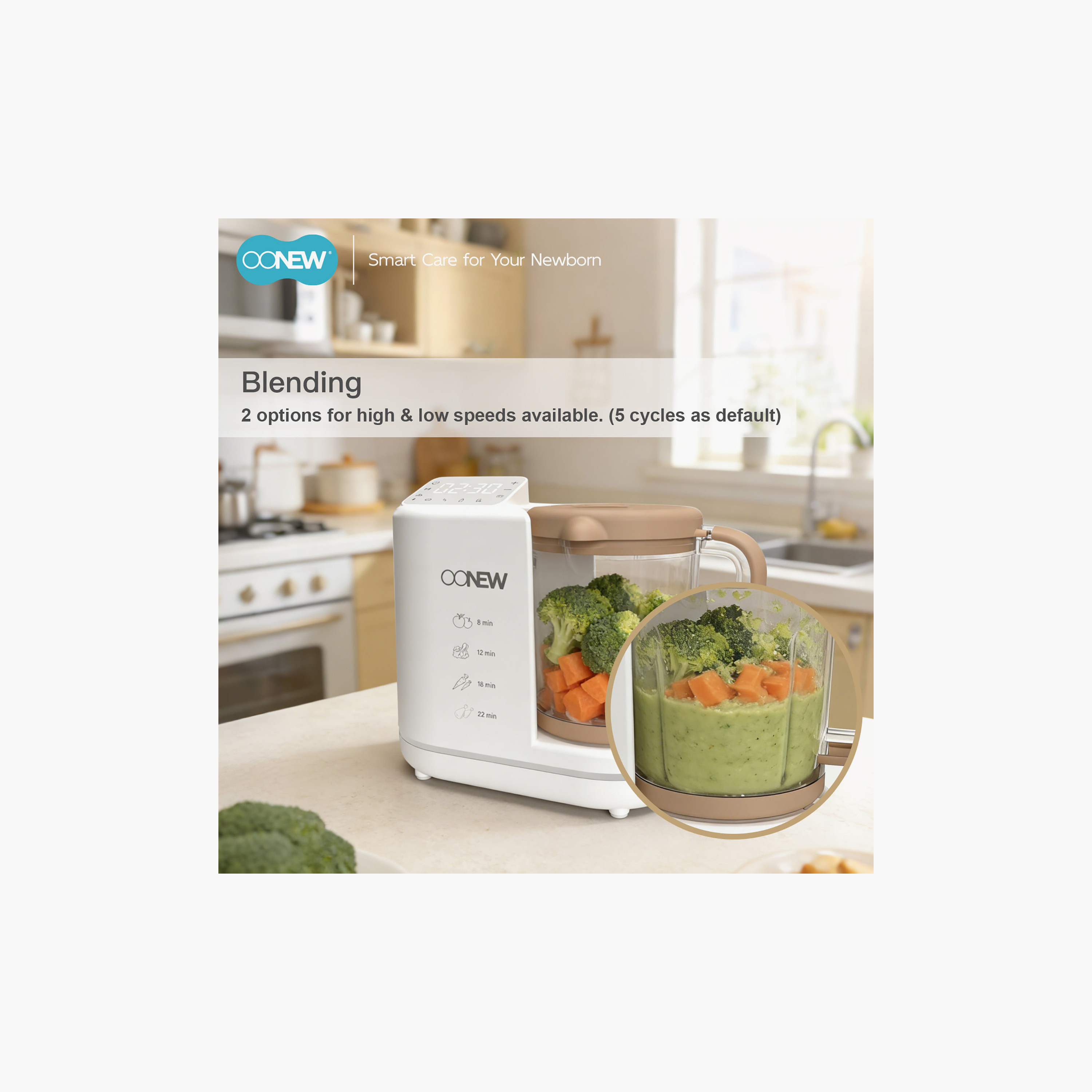Oonew 6-In-1 Auto-Clean Digital Food Steamer Blender with LED Touch-baby-feeding-babyfoodprocessors-image-5