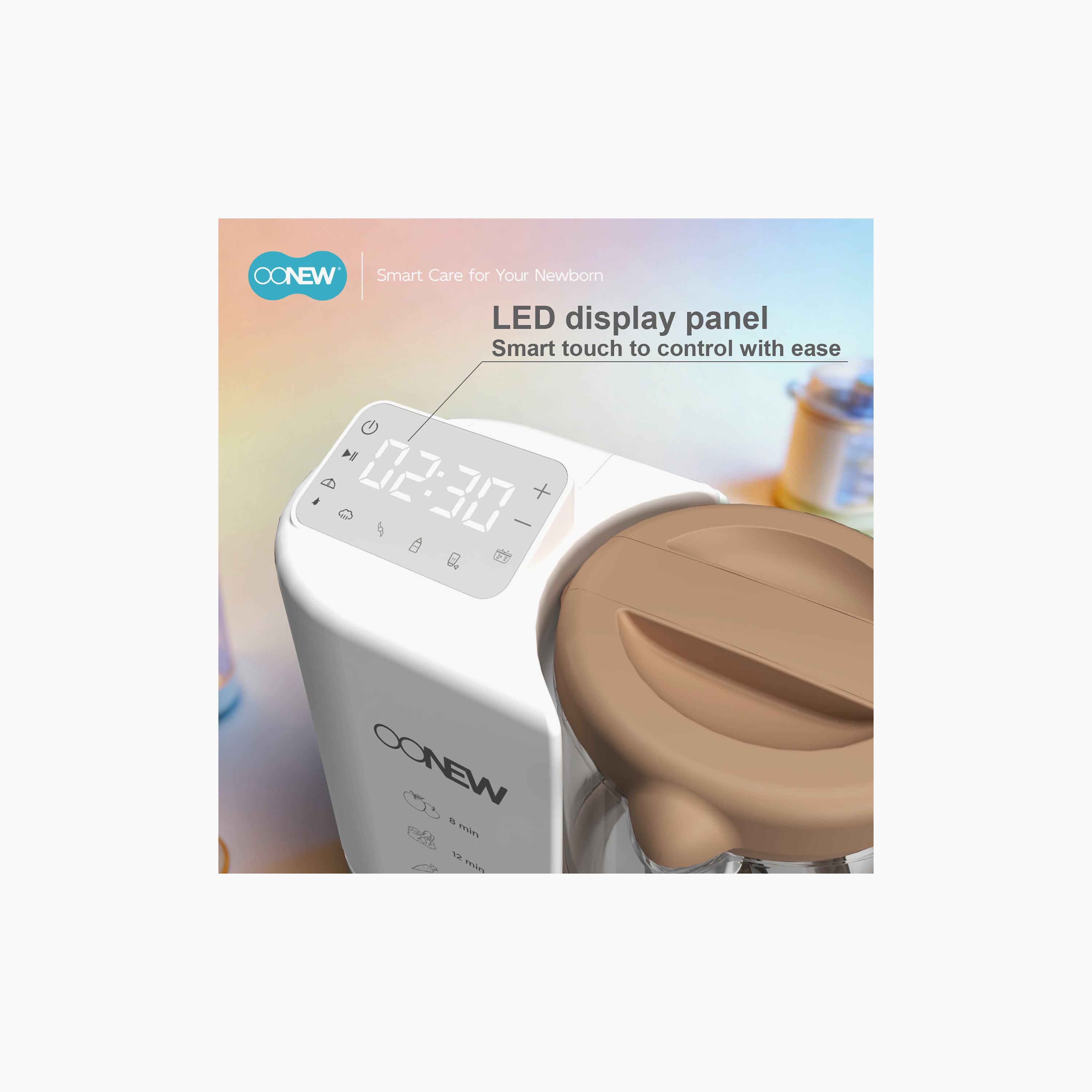 Oonew 6-In-1 Auto-Clean Digital Food Steamer Blender with LED Touch-baby-feeding-babyfoodprocessors-image-8