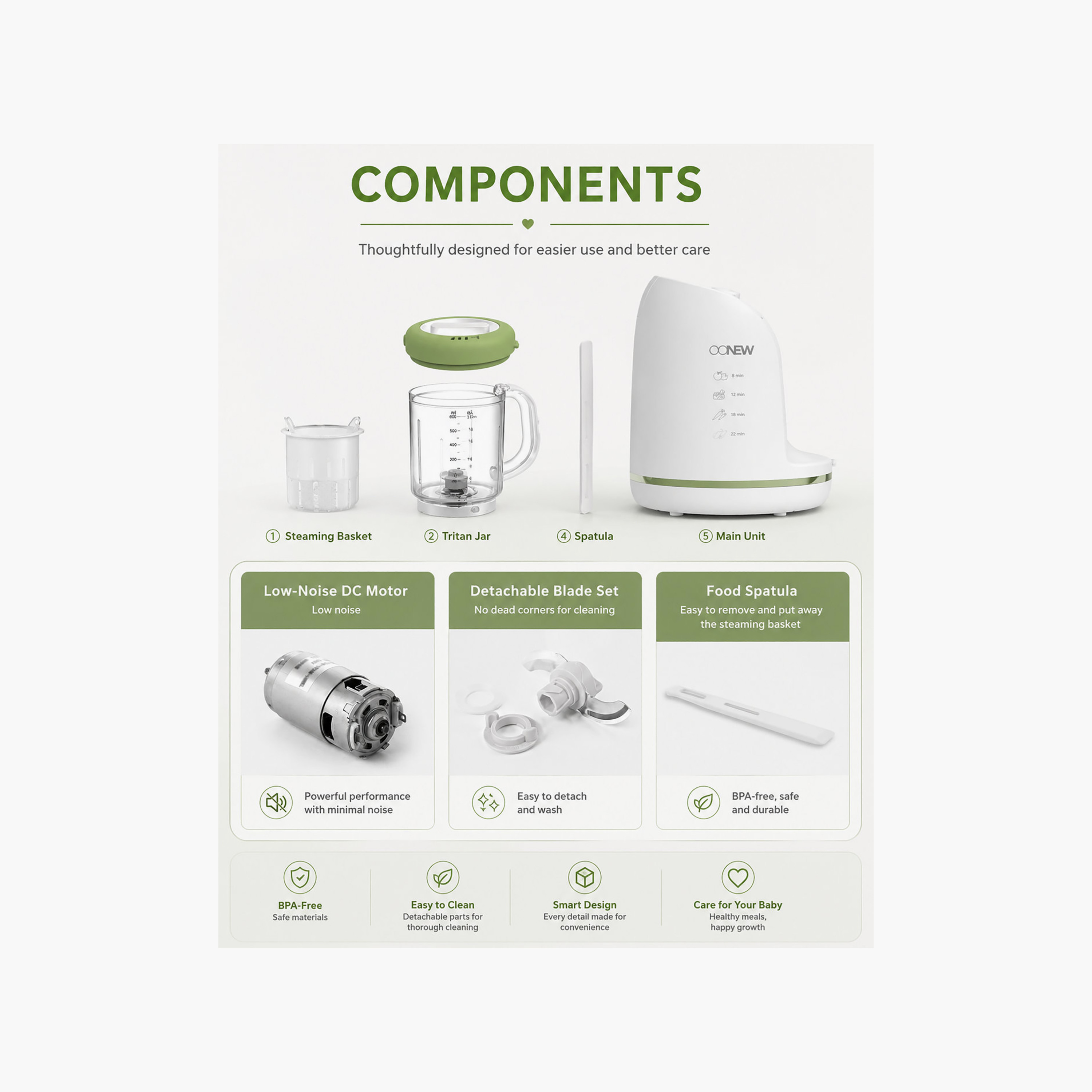 Oonew 5-In-1 Digital Food Steamer Blender with Tritan Jar-baby-feeding-babyfoodprocessors-image-5