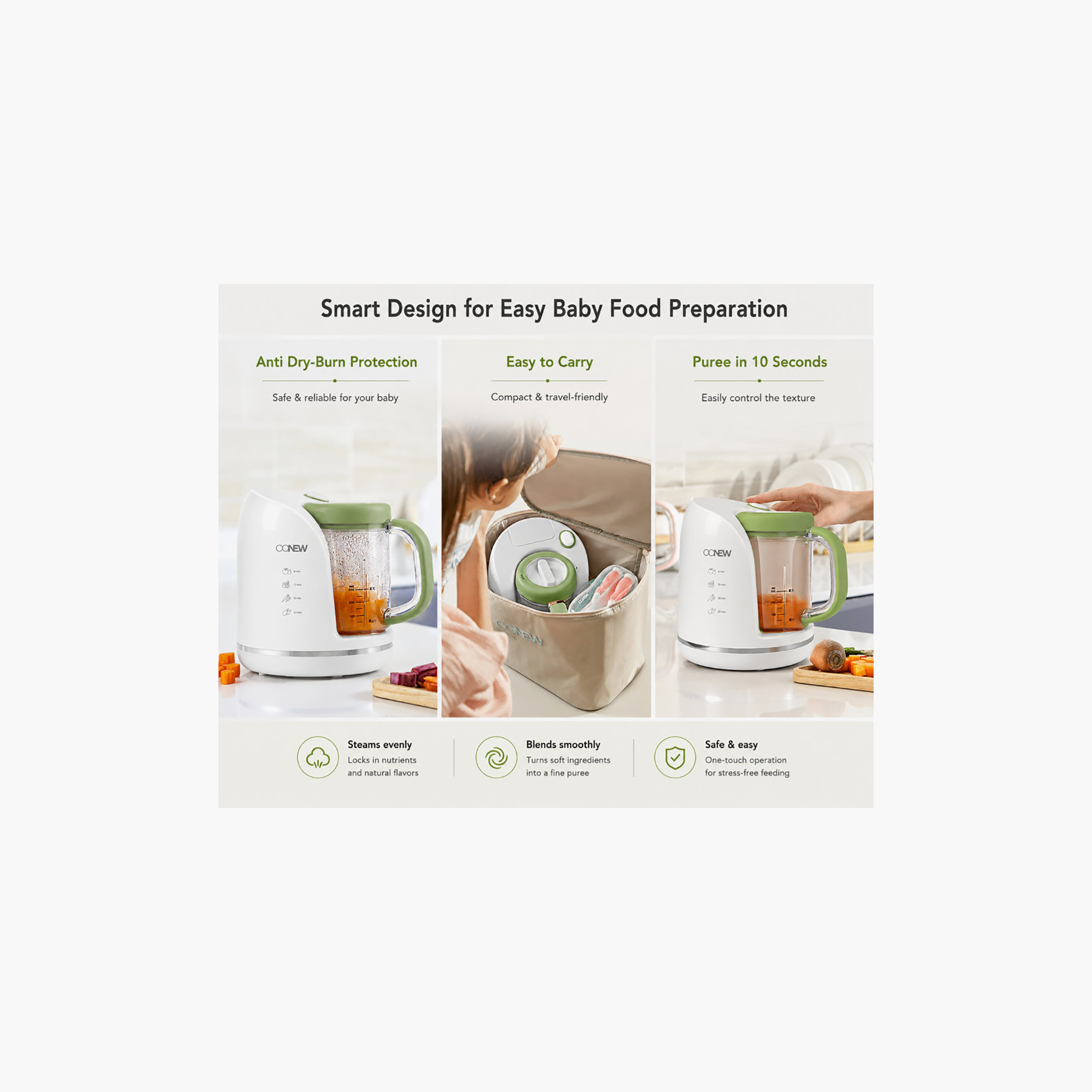 Oonew 5-In-1 Digital Food Steamer Blender with Tritan Jar-baby-feeding-babyfoodprocessors-image-9