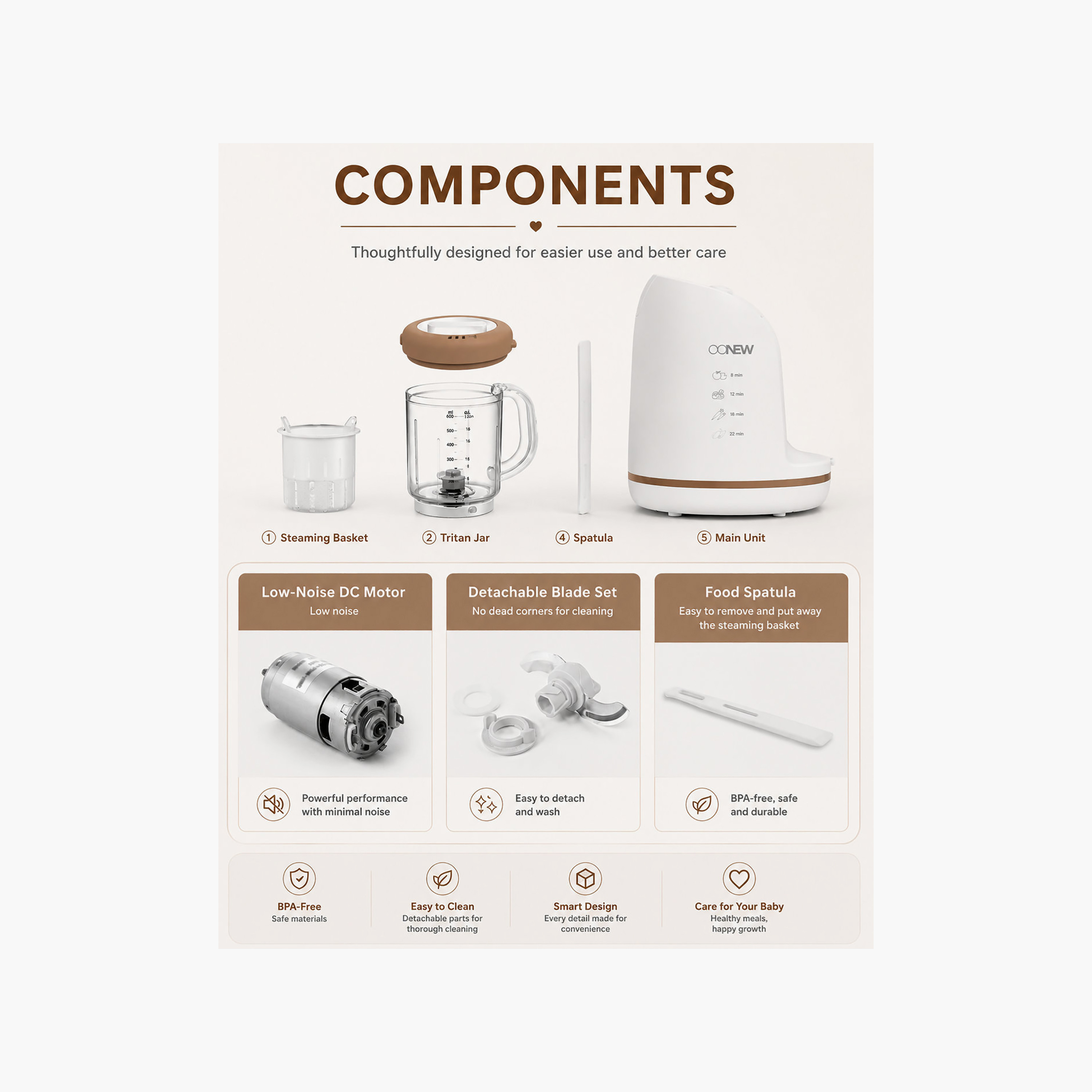 Oonew 5-In-1 Digital Food Steamer Blender with Tritan Jar-baby-feeding-babyfoodprocessors-image-15