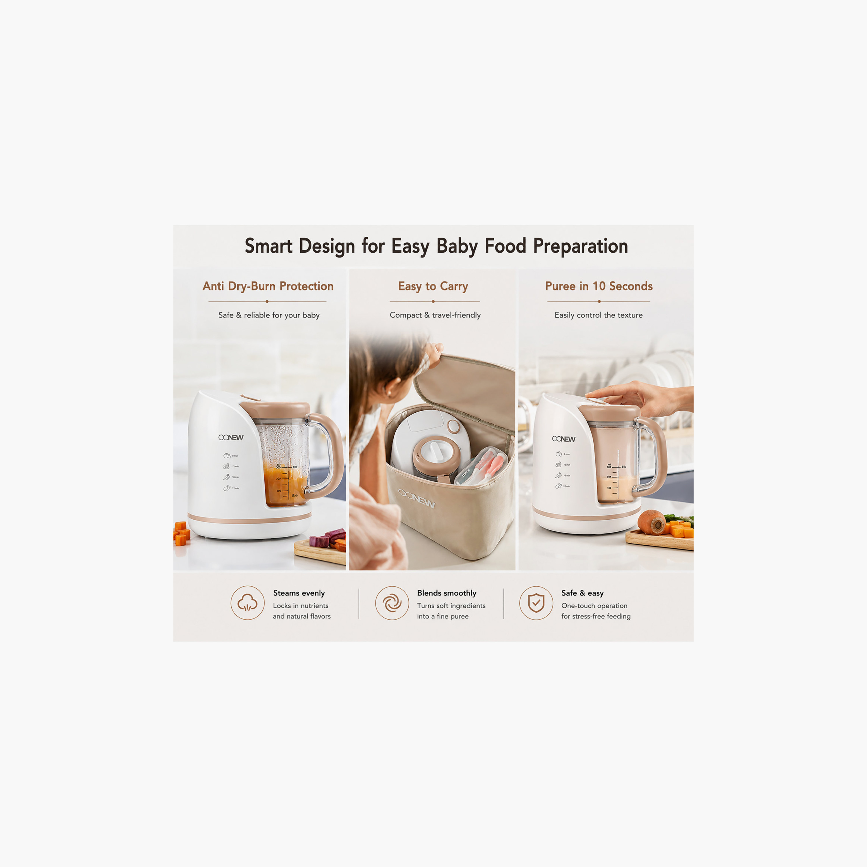 Oonew 5-In-1 Digital Food Steamer Blender with Tritan Jar-baby-feeding-babyfoodprocessors-image-19