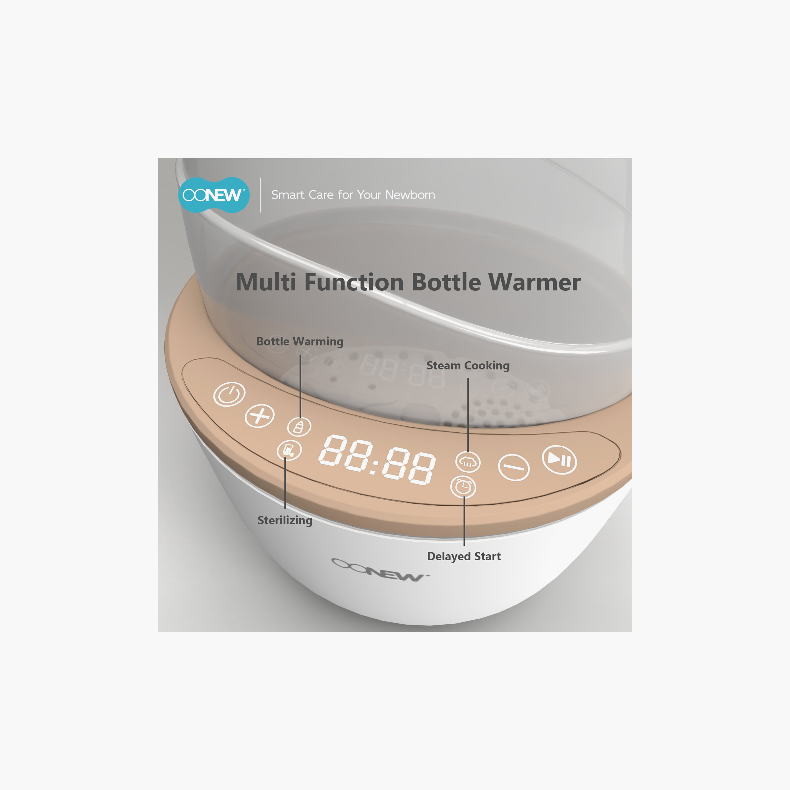 Oonew 4-In-1 Bottle Warmer & Sterilize LED Touch Display-baby-feeding-sterilizersandwarmers-image-5