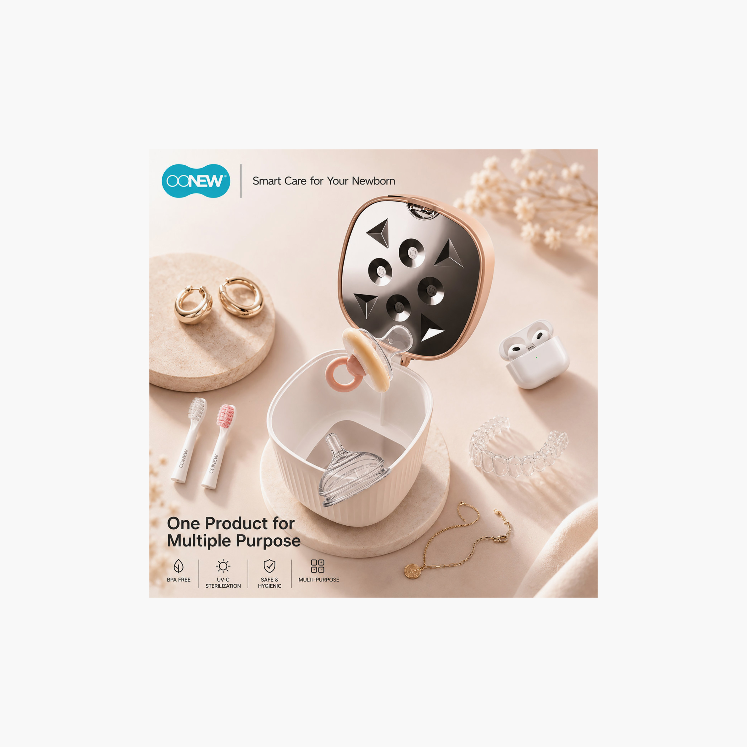 Oonew USB Rechargeable Portable Pacifier Sanitizer-baby-feeding-sterilizersandwarmers-image-10
