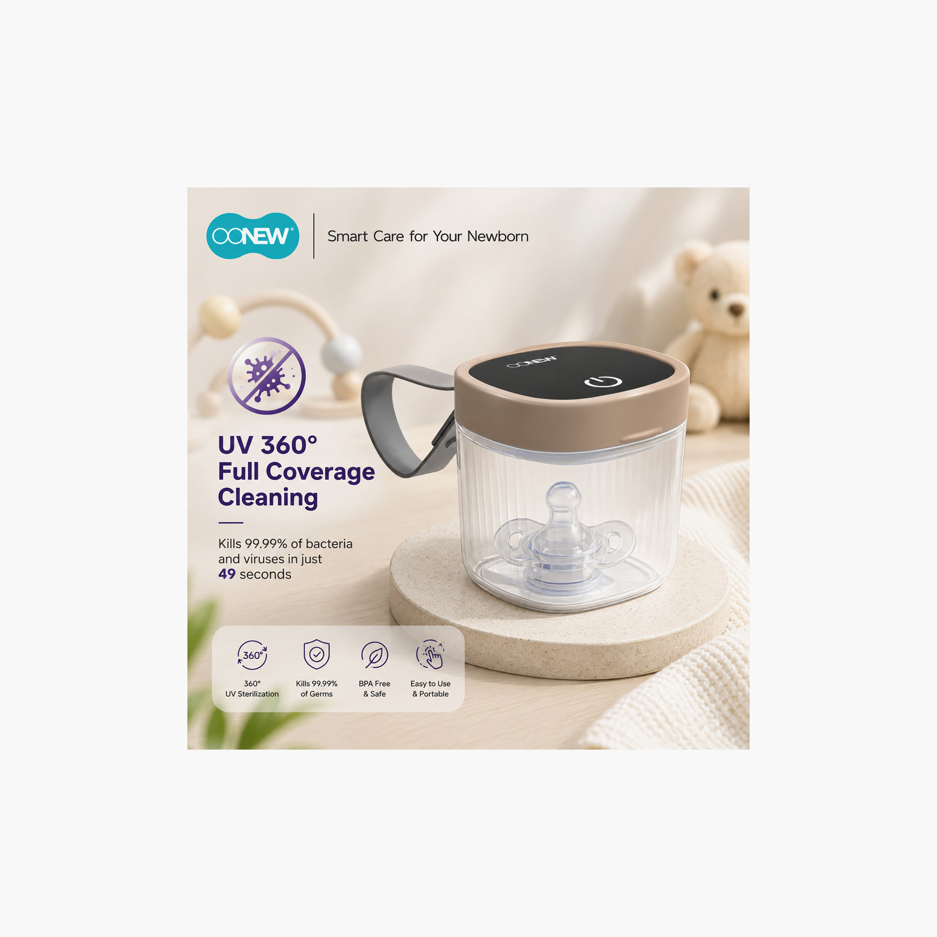 Oonew USB Rechargeable Portable Pacifier Sanitizer-baby-feeding-sterilizersandwarmers-image-13