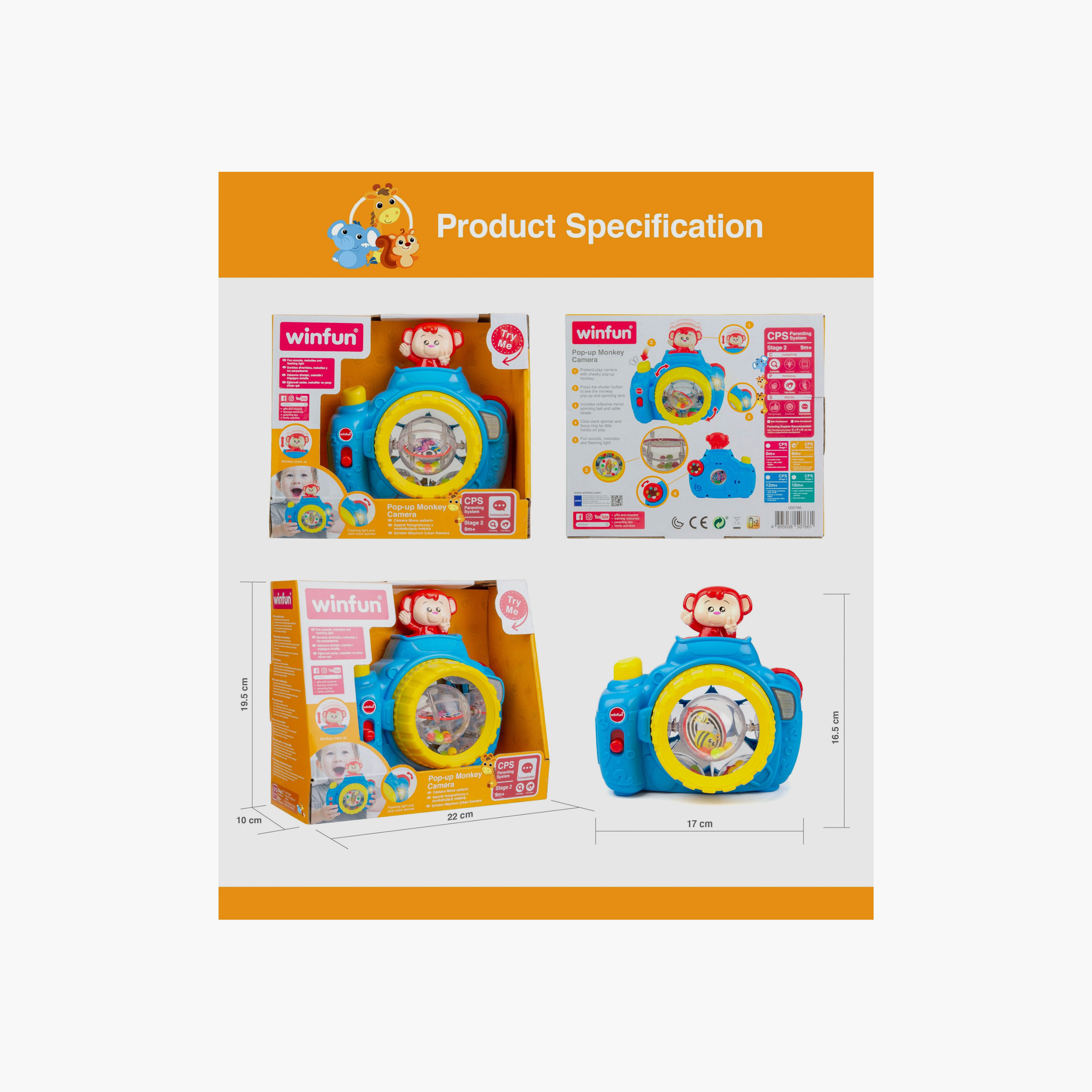 WinFun Pop-Up Monkey Camera Learning Toy-toys-babyandtoddlertoys-learningtoys-image-3