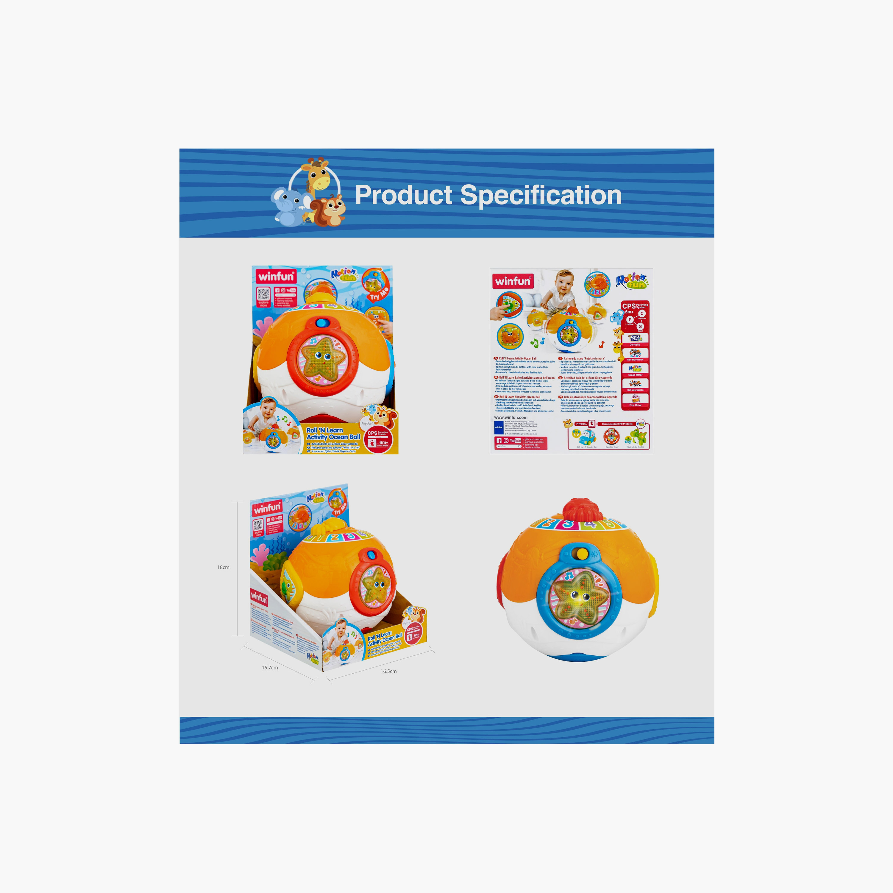 WinFun Roll and Learn Activity Ocean Ball Learning Toy-toys-babyandtoddlertoys-learningtoys-image-3