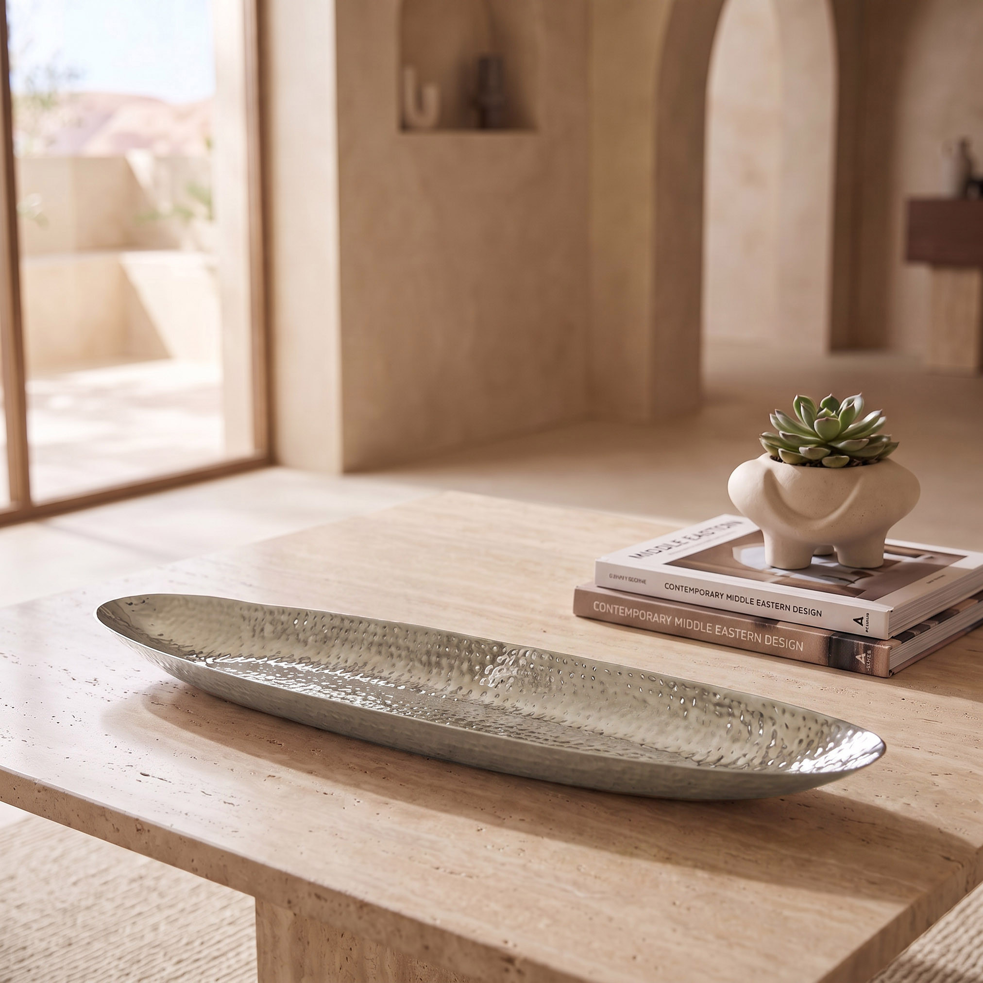 وعاء ديكور منقوش - 27x6 سم-household-decor-boxesandtrays-image-1