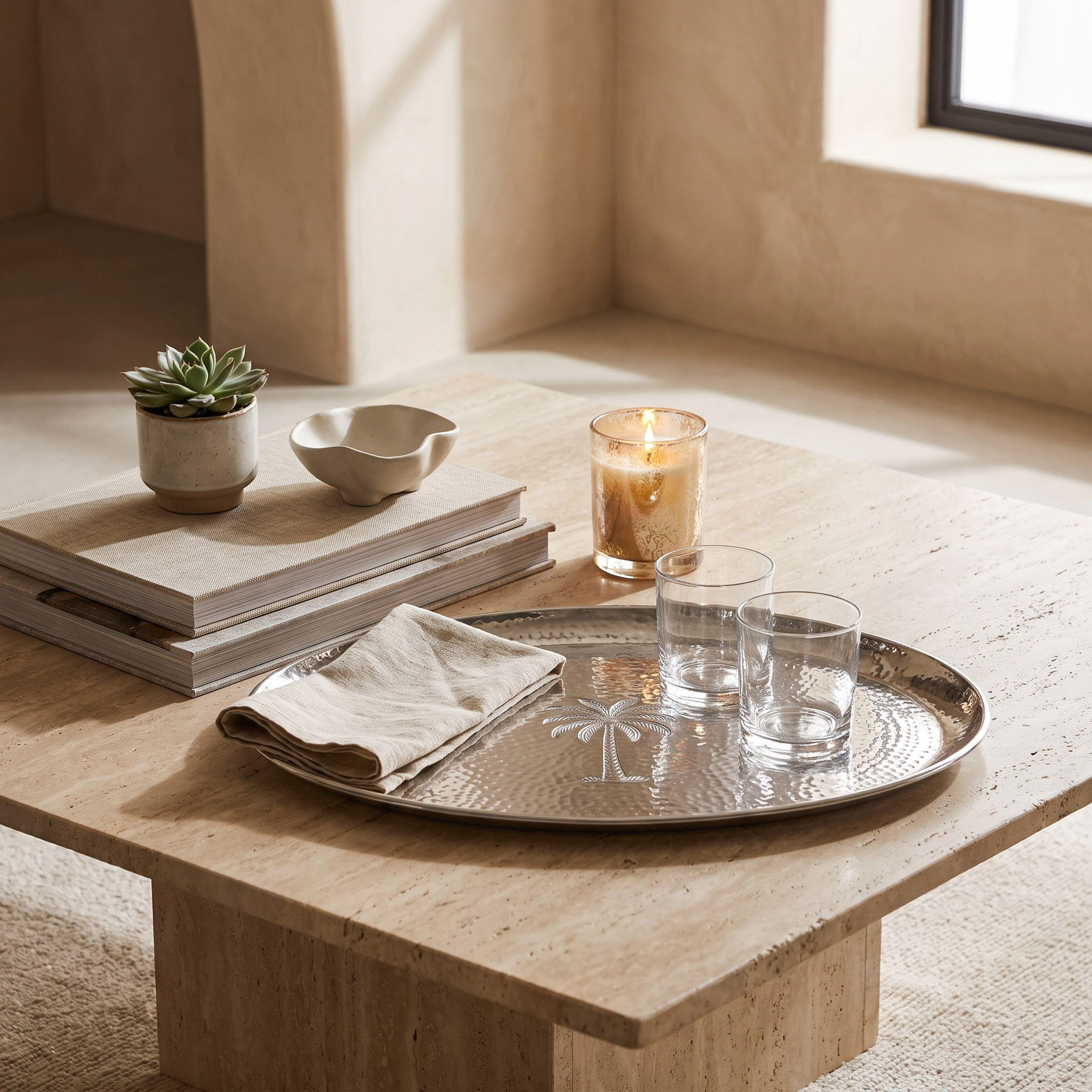 Oval Embossed Decorative Tray - 16x10 cm-household-decor-boxesandtrays-image-6