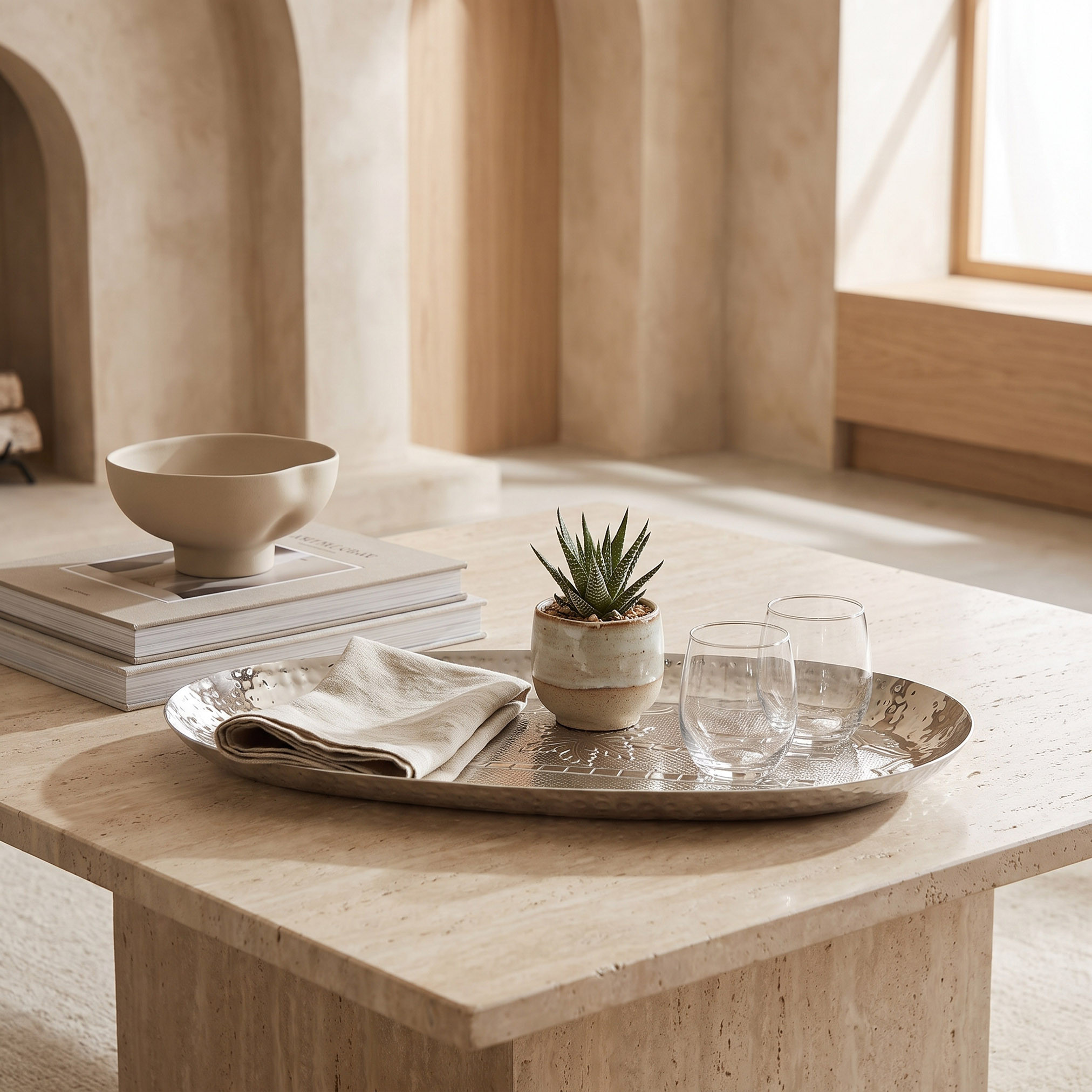 Oval Embossed Decorative Tray - 16x10 cm-household-decor-boxesandtrays-image-7