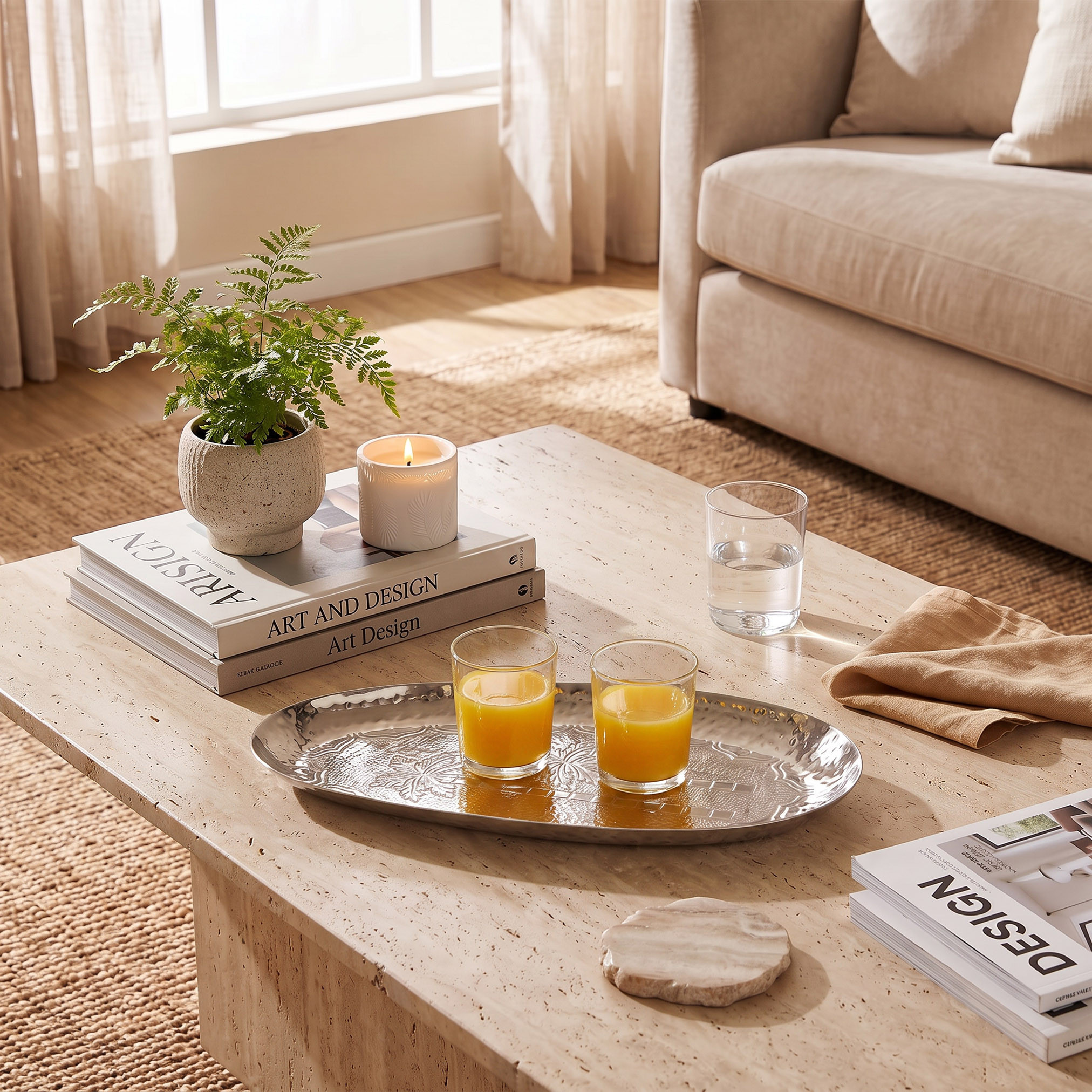 صينية ديكور بيضاوية منقوشة - 19x11 سم-household-decor-boxesandtrays-image-4