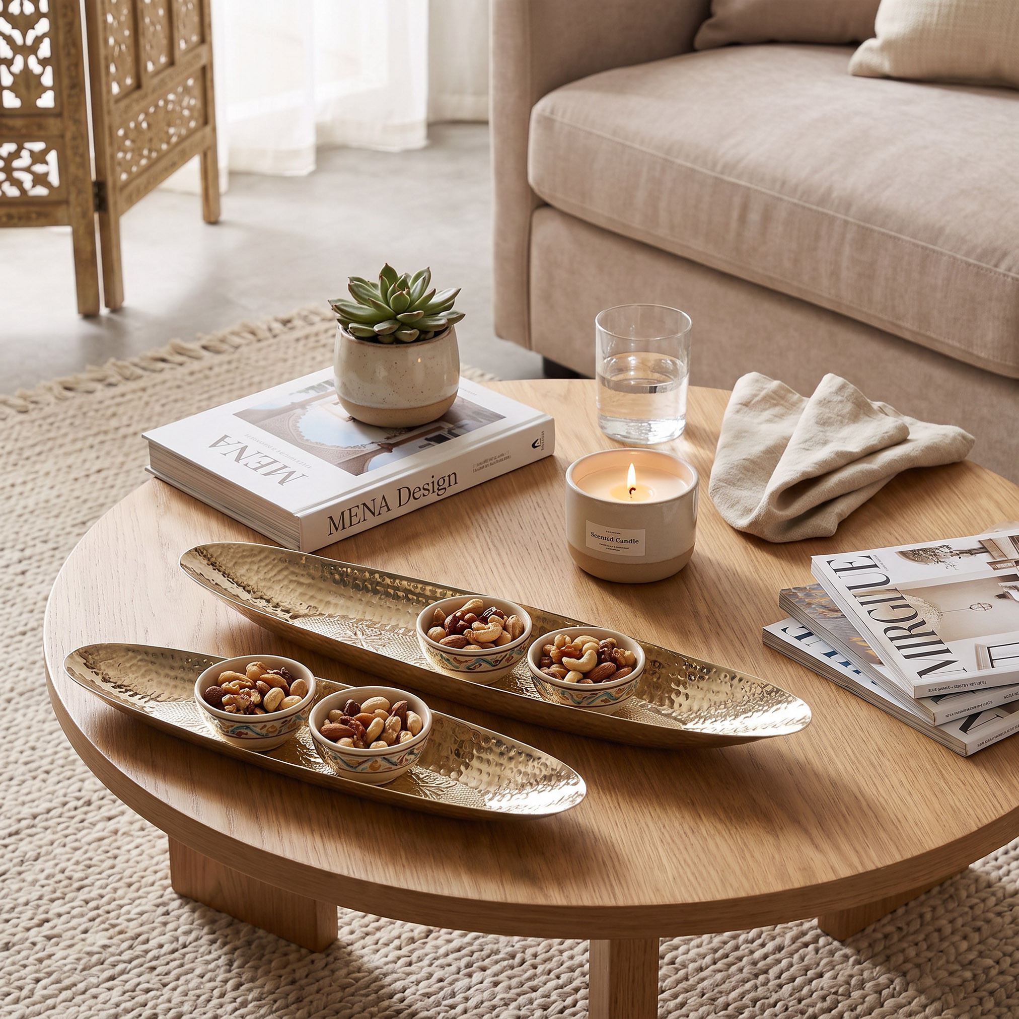 وعاء ديكور معدن منقوش - 6 سم-household-decor-boxesandtrays-image-5