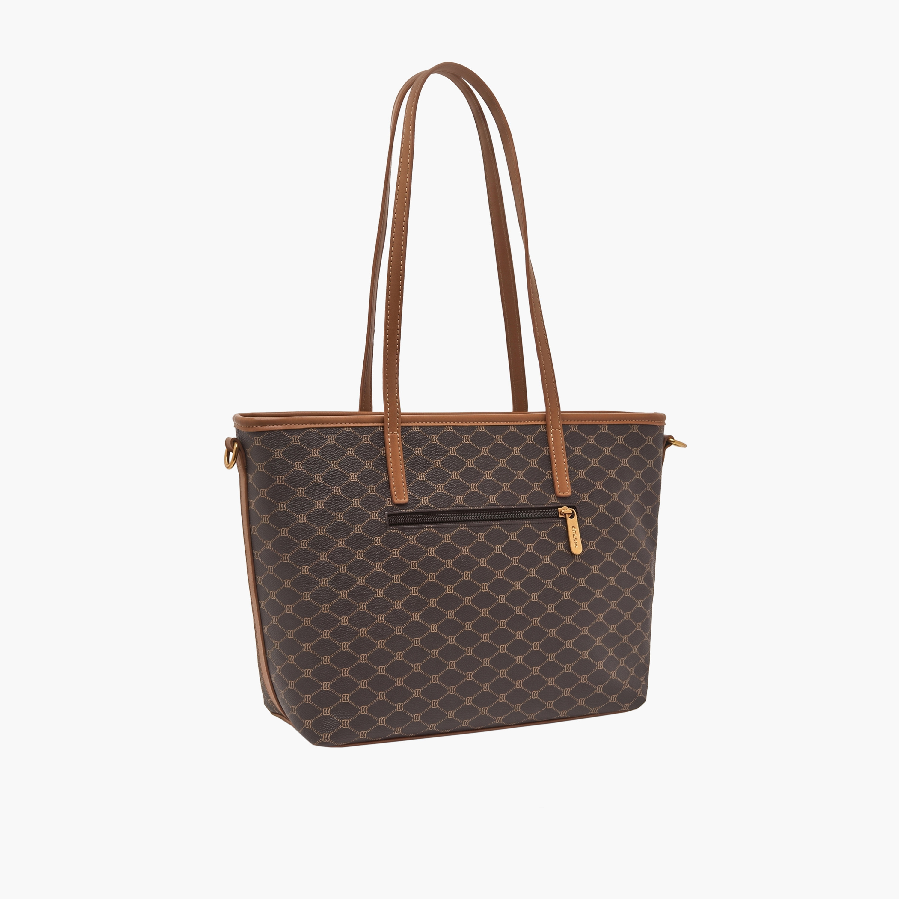 Bessie London Monogram Print Tote Bag with Detachable Strap-women-bagsandwallets-handbags-image-3