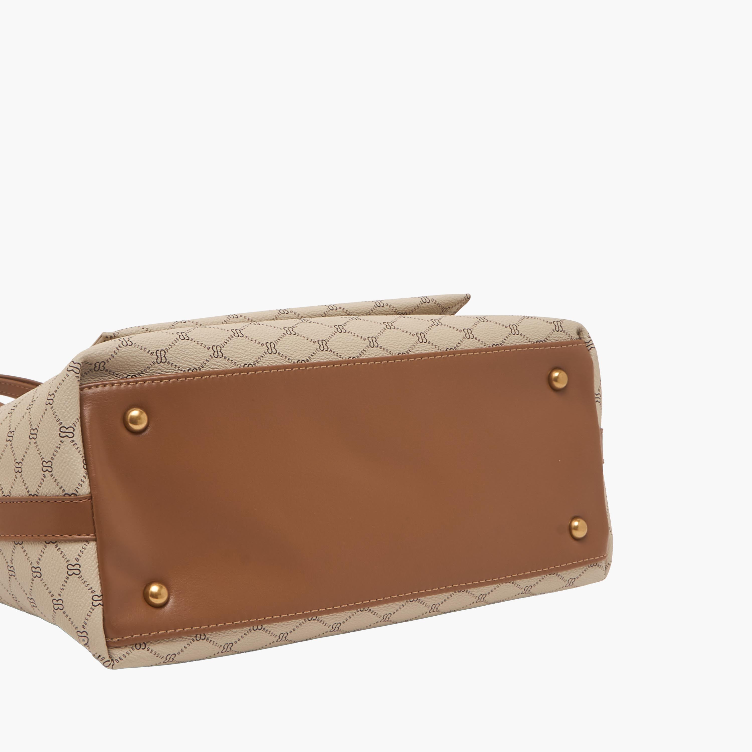 Bessie London Monogram Print Tote Bag with Detachable Strap-women-bagsandwallets-handbags-image-7