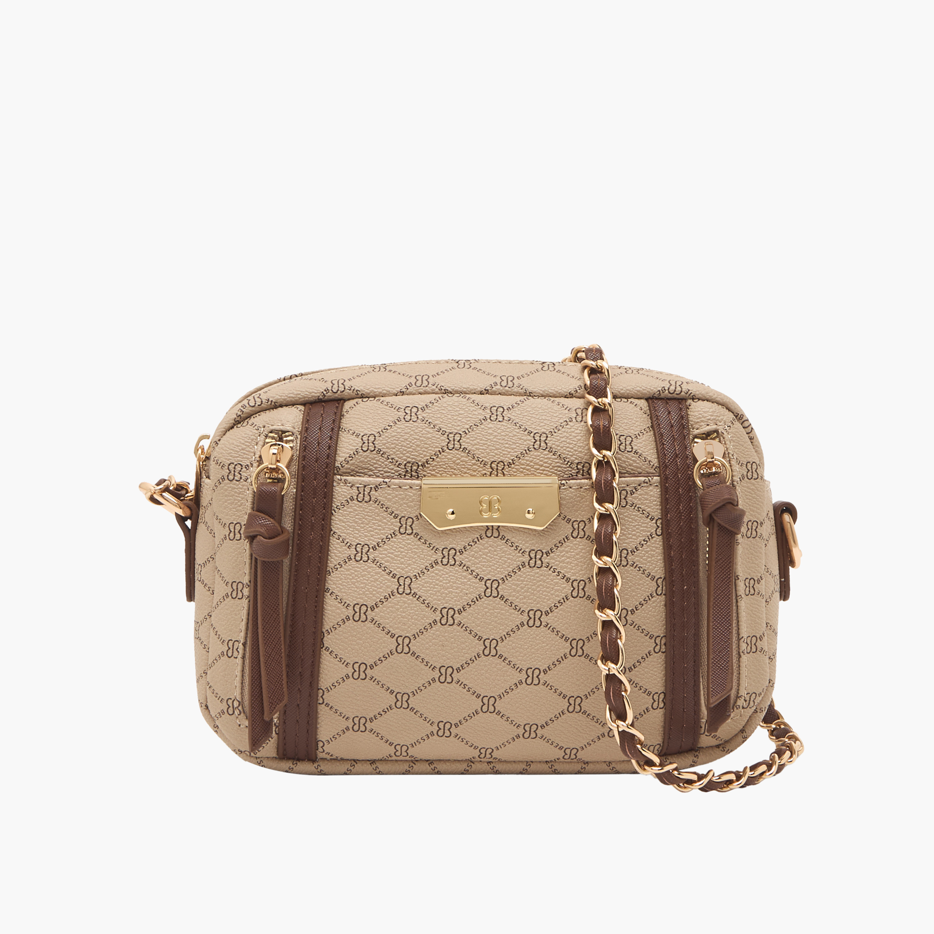 شنطة كروس بودي بطبعات مونوجرام مع حزام سلسلة من بيسي لندن-women-bagsandwallets-handbags-image-1