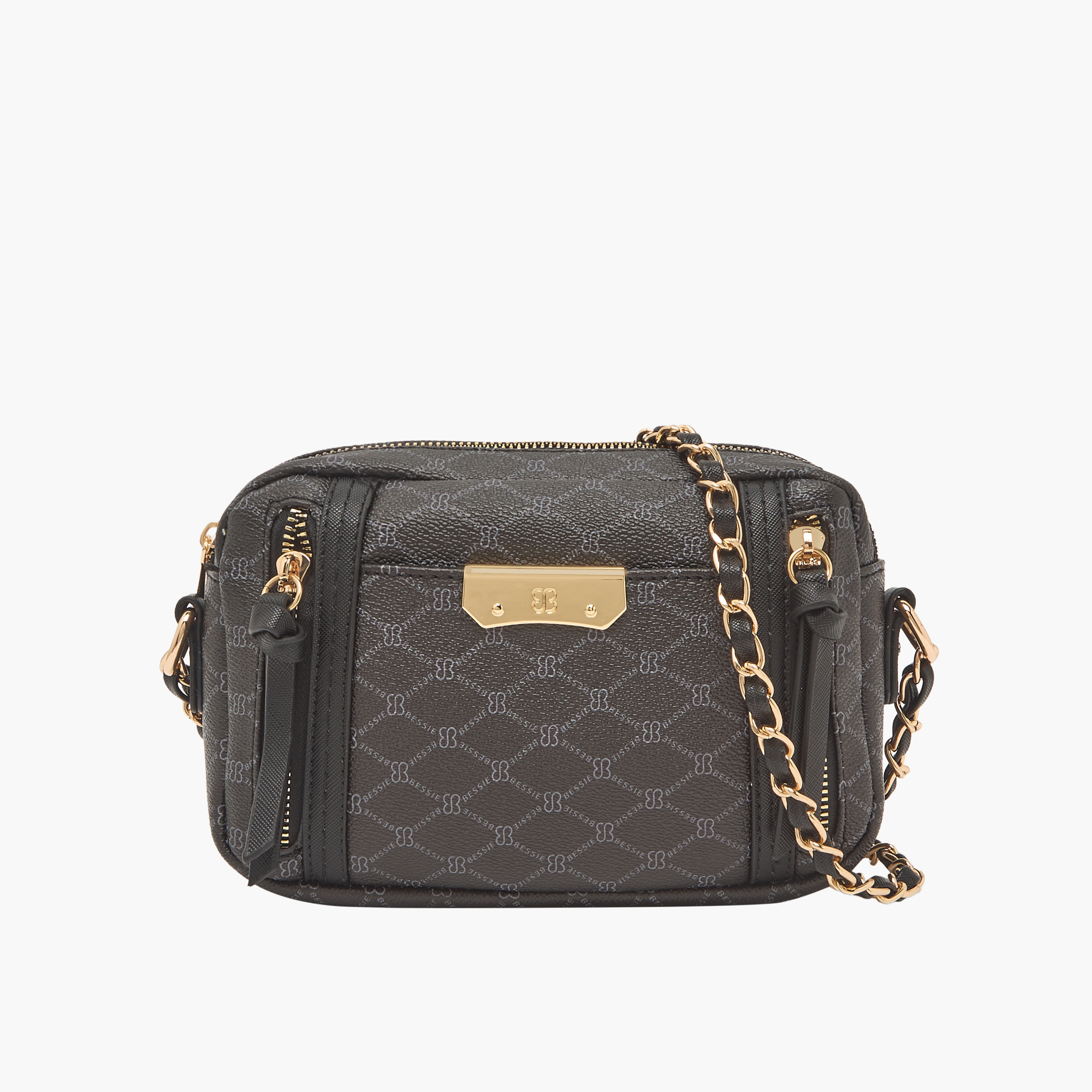 شنطة كروس بودي بطبعات مونوجرام مع حزام سلسلة من بيسي لندن-women-bagsandwallets-handbags-image-1