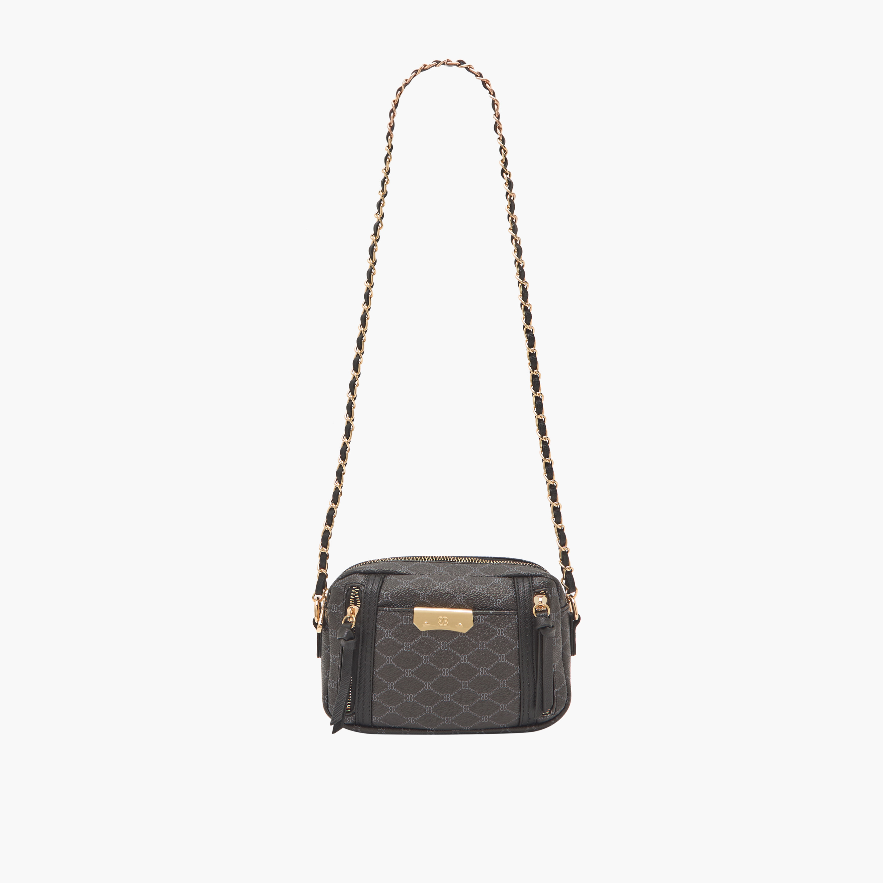 شنطة كروس بودي بطبعات مونوجرام مع حزام سلسلة من بيسي لندن-women-bagsandwallets-handbags-image-2