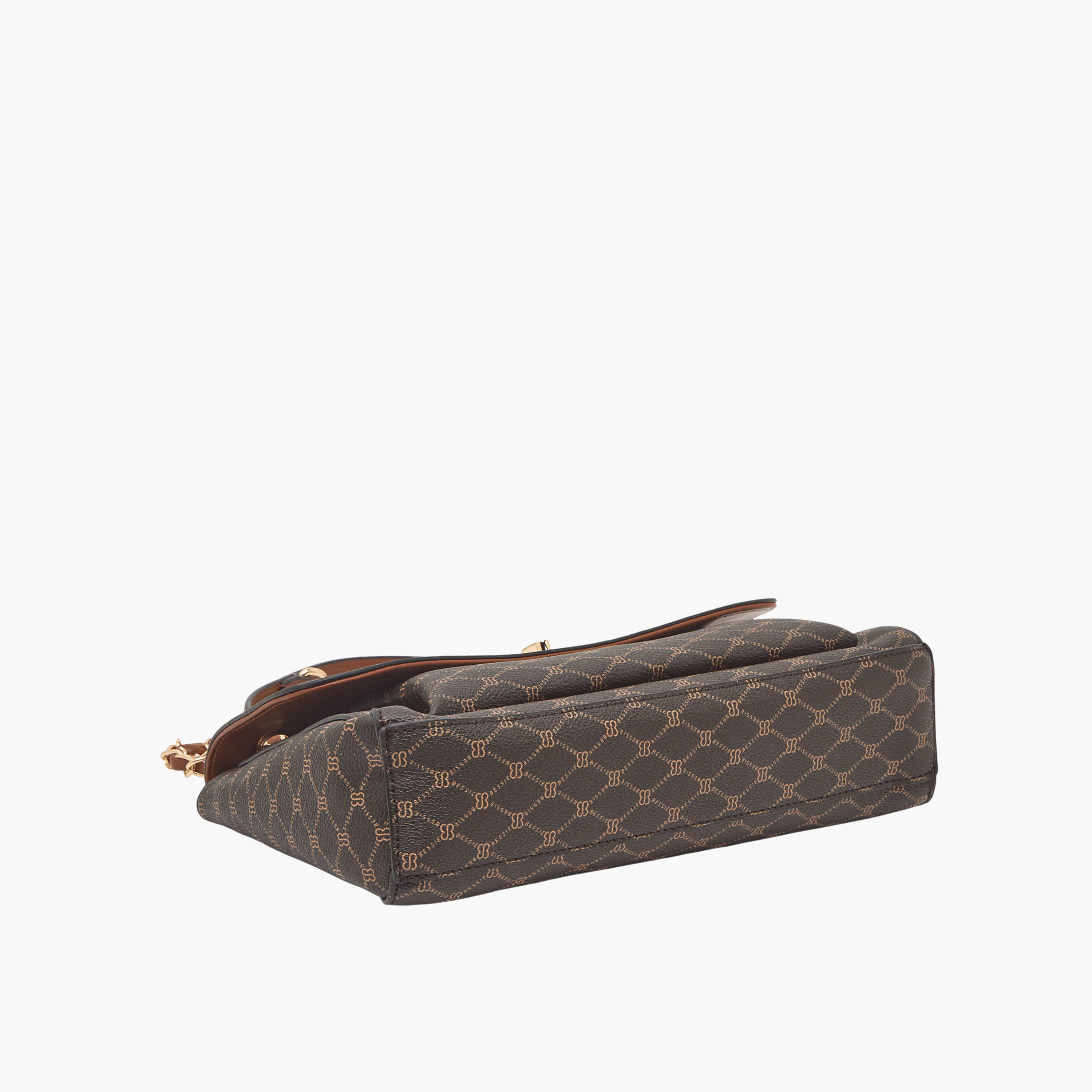 Bessie London Monogram Print Shoulder Bag with Chain Strap-women-bagsandwallets-handbags-image-8