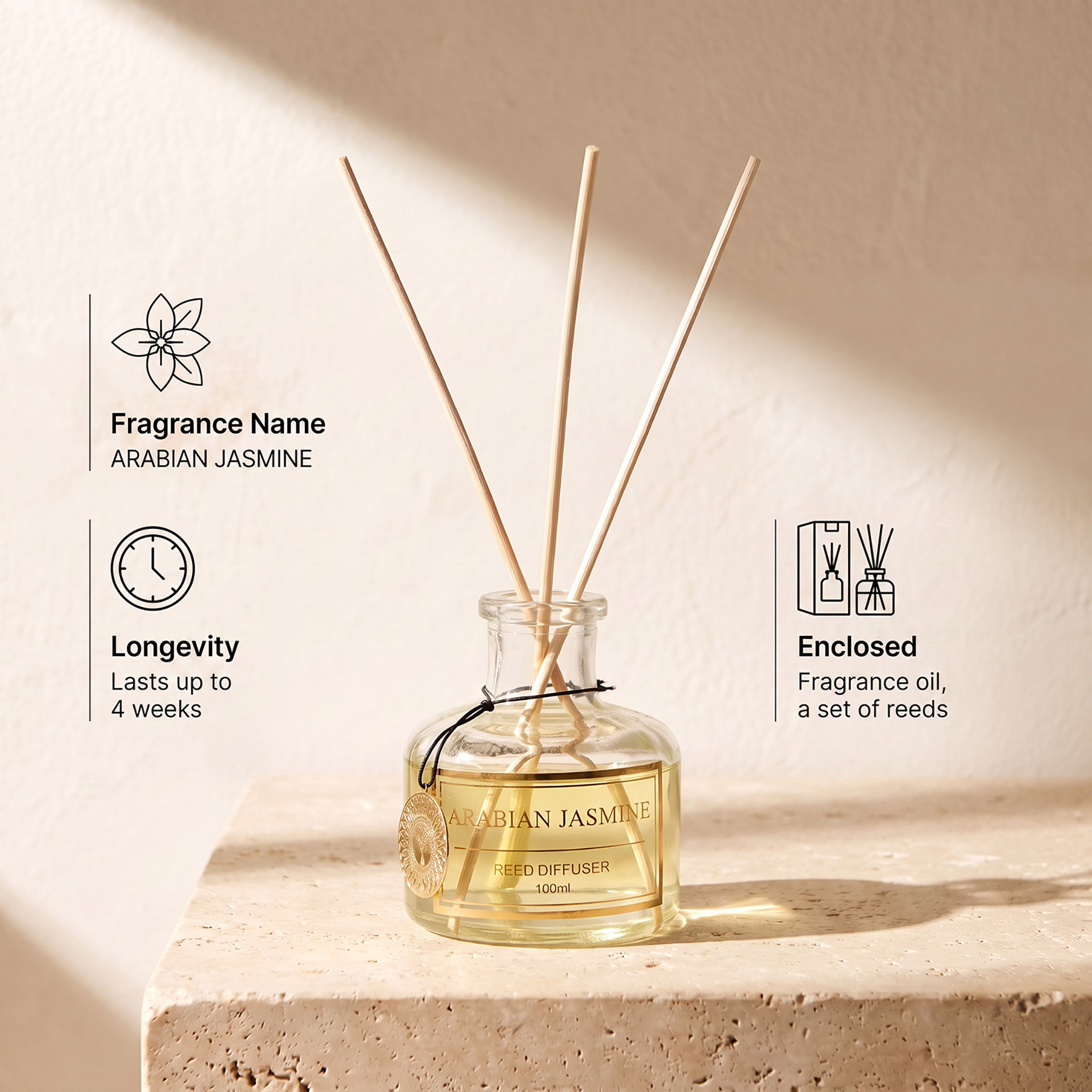 Oriental Bliss Arabian Jasmine Reed Diffuser - 100 ml-household-homefragrance-reeddiffusers-image-3