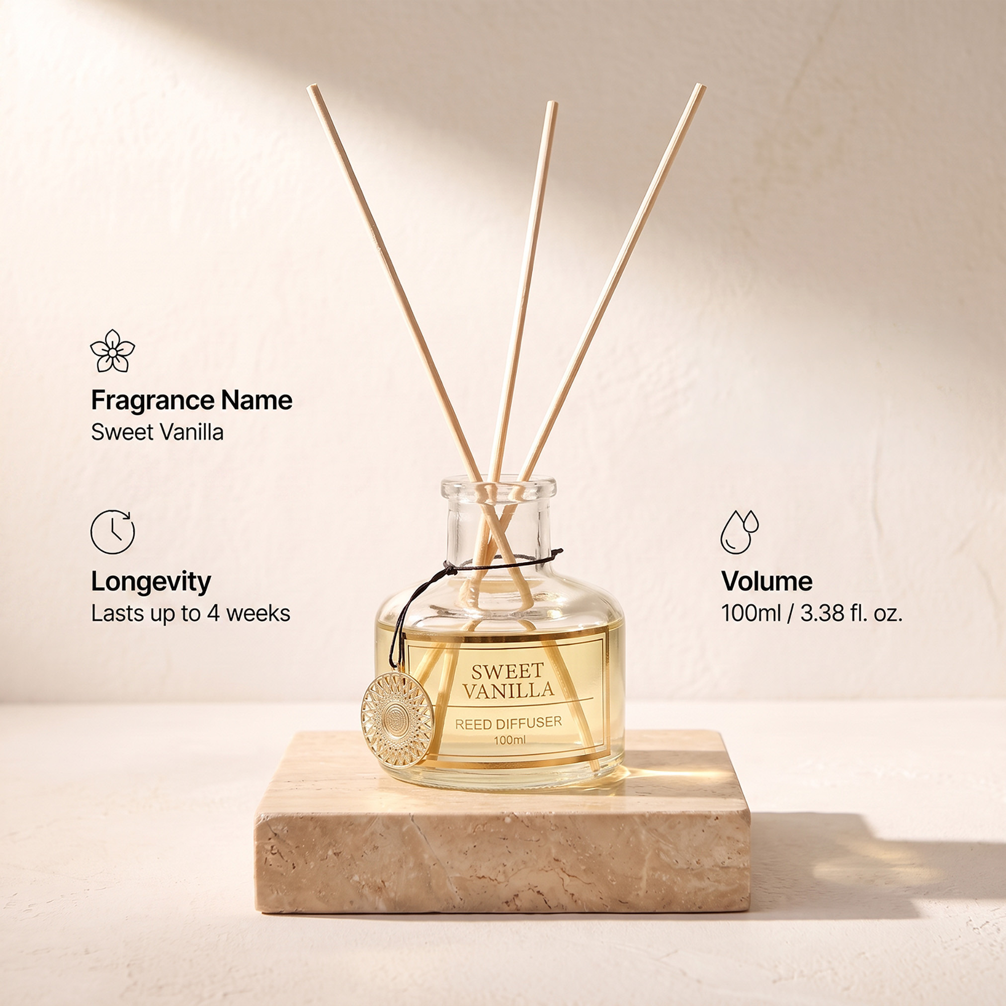 Sweet Vanilla Reed Diffuser - 100 ml-household-homefragrance-reeddiffusers-image-7