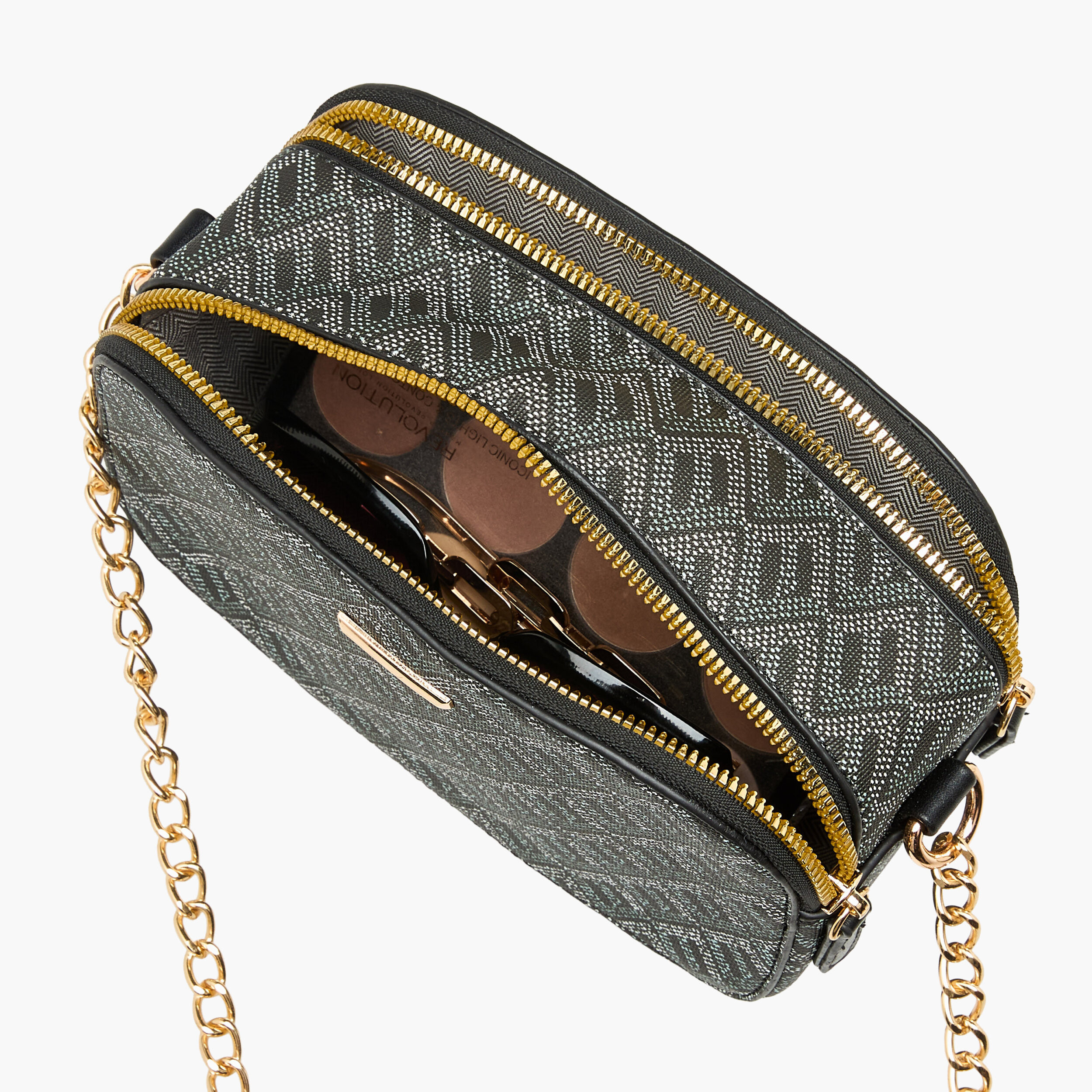 Adore Textured Crossbody Bag with Chain Strap-women-bagsandwallets-handbags-image-9