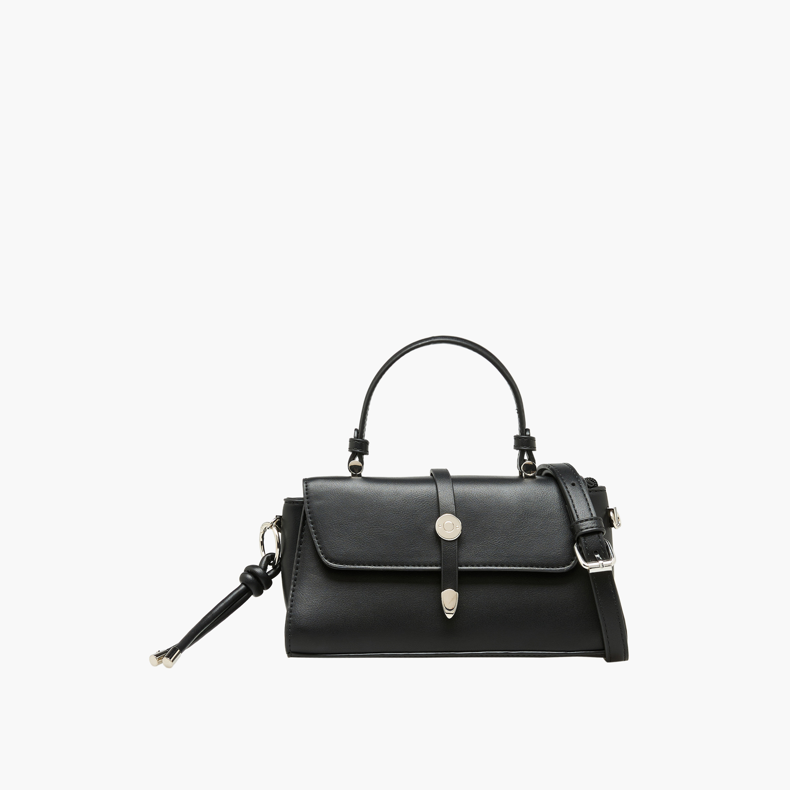 Adore Textured Crossbody Bag with Button Closure-women-bagsandwallets-handbags-image-1