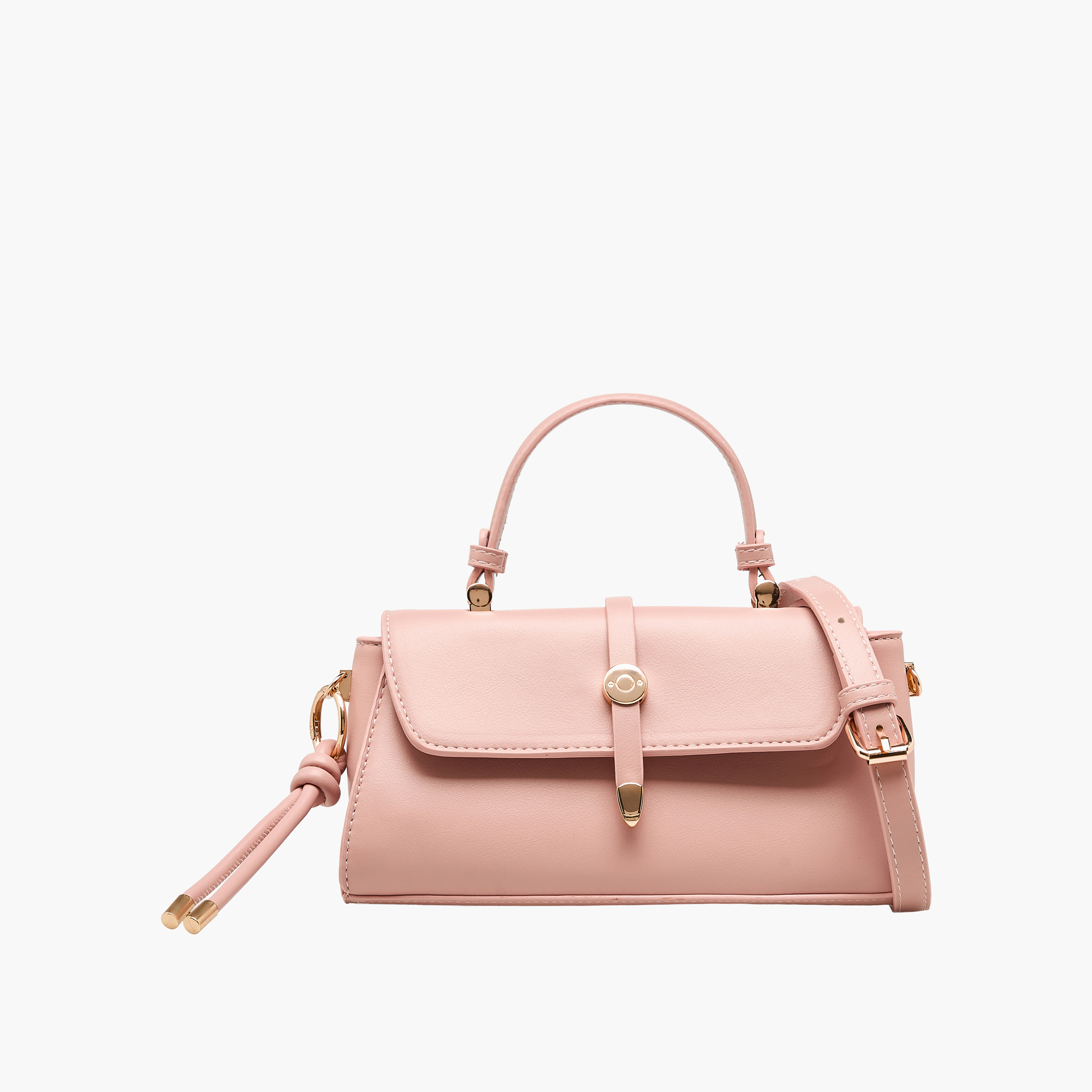 Adore Textured Crossbody Bag with Button Closure-women-bagsandwallets-handbags-image-1