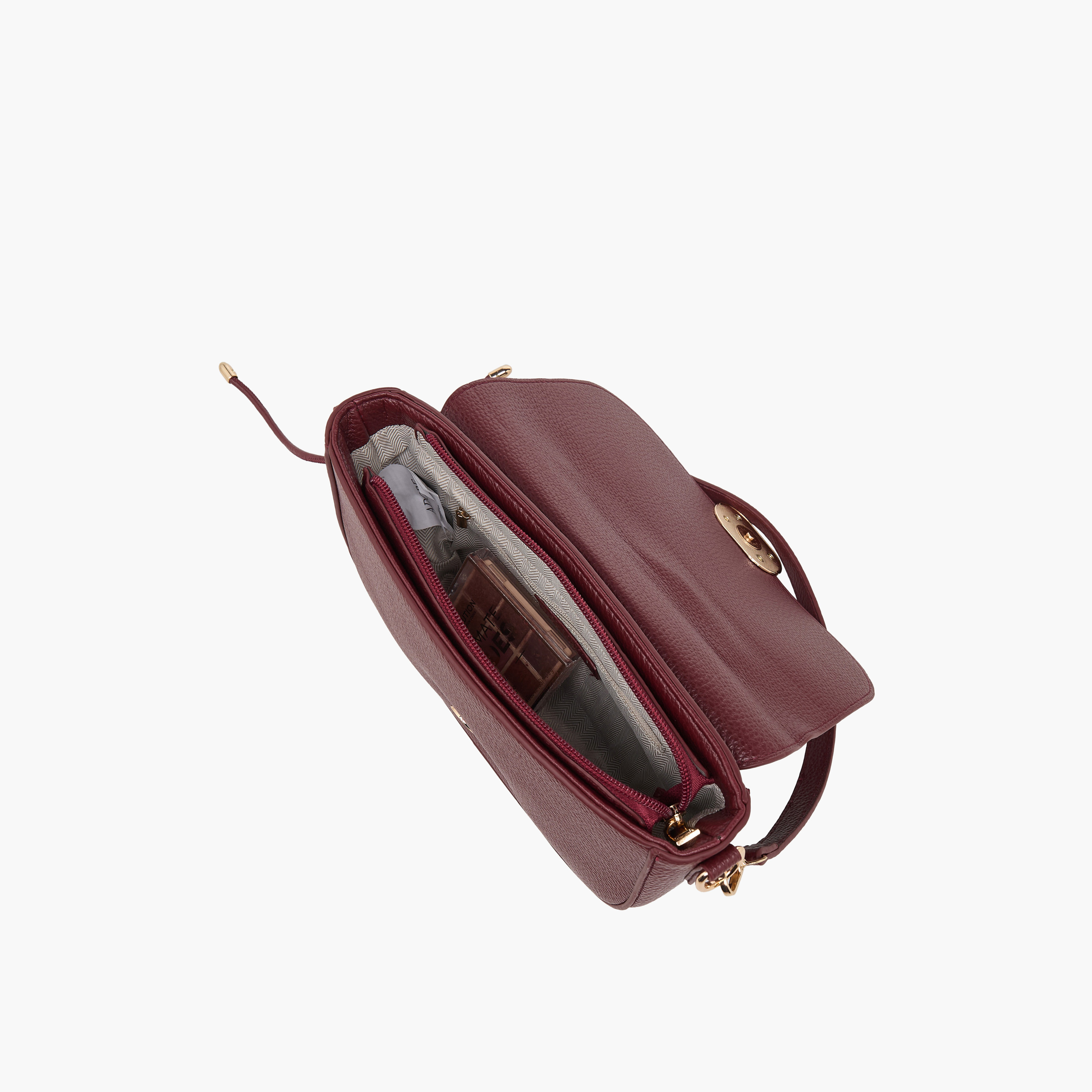 Adore Textured Crossbody Bag with Button Closure-women-bagsandwallets-handbags-image-8