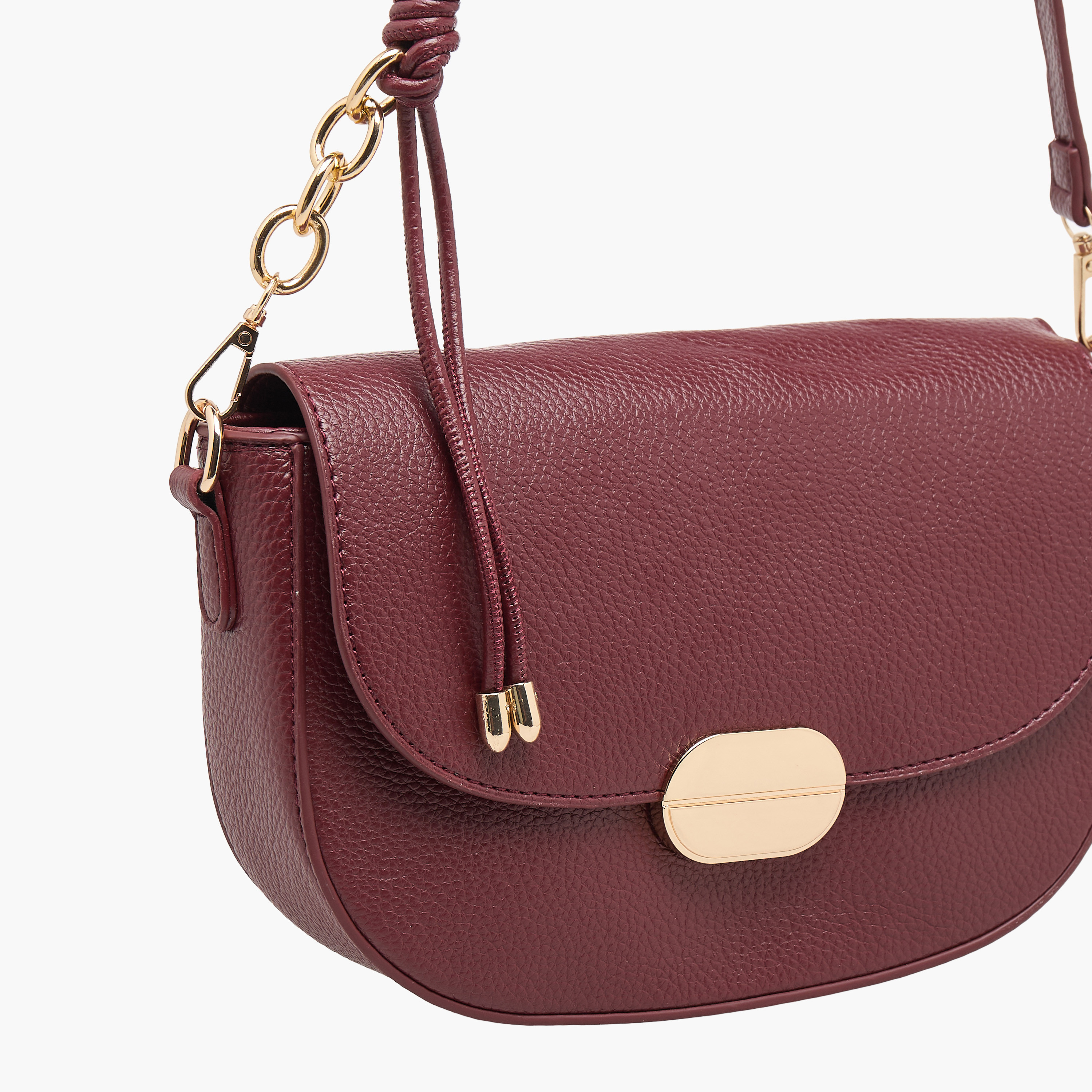 شنطة كروس بودي بارزة الملمس بزر إغلاق من أدور-women-bagsandwallets-handbags-image-4