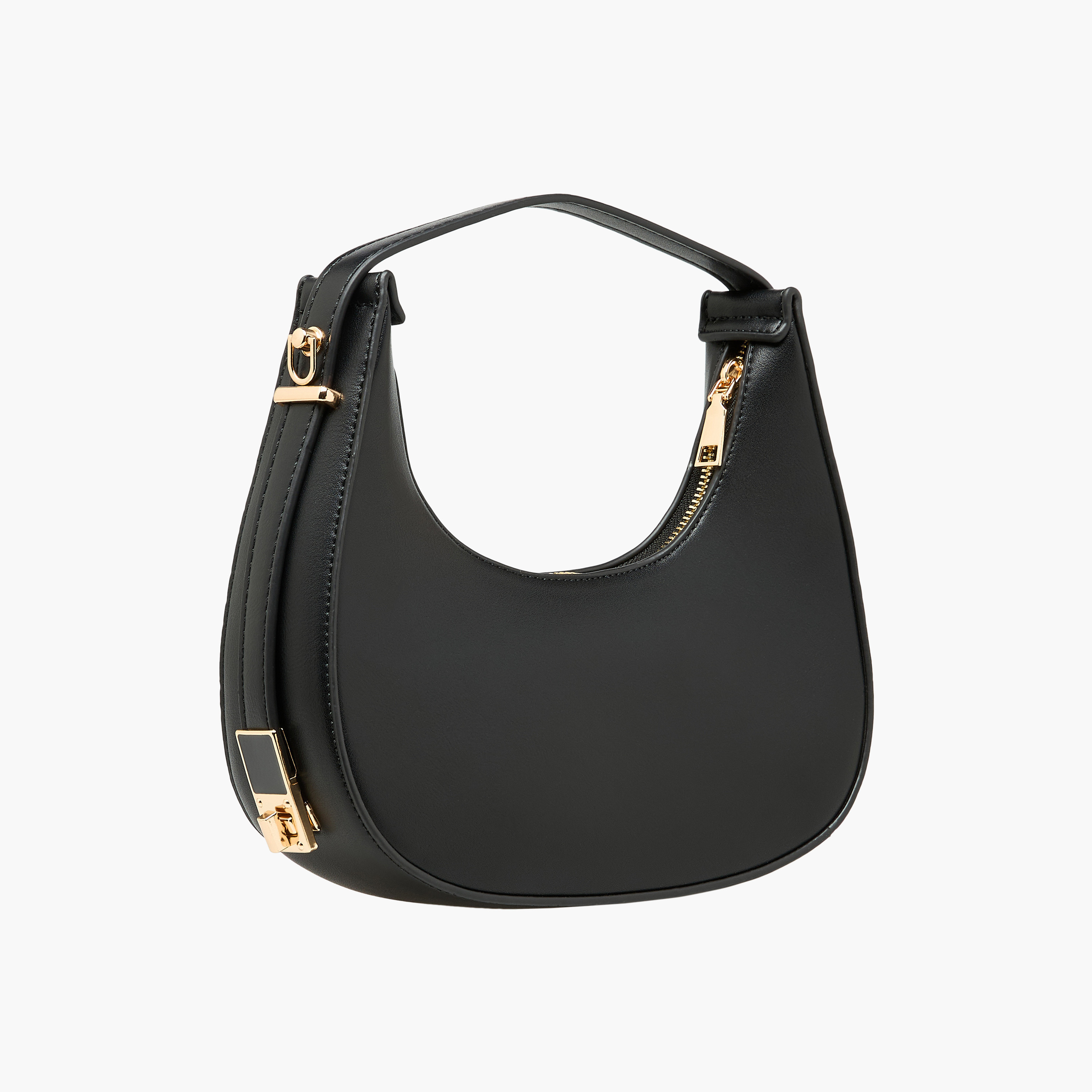 Sasha Metallic Accent Hobo Bag with Detachable Strap-women-bagsandwallets-handbags-image-4