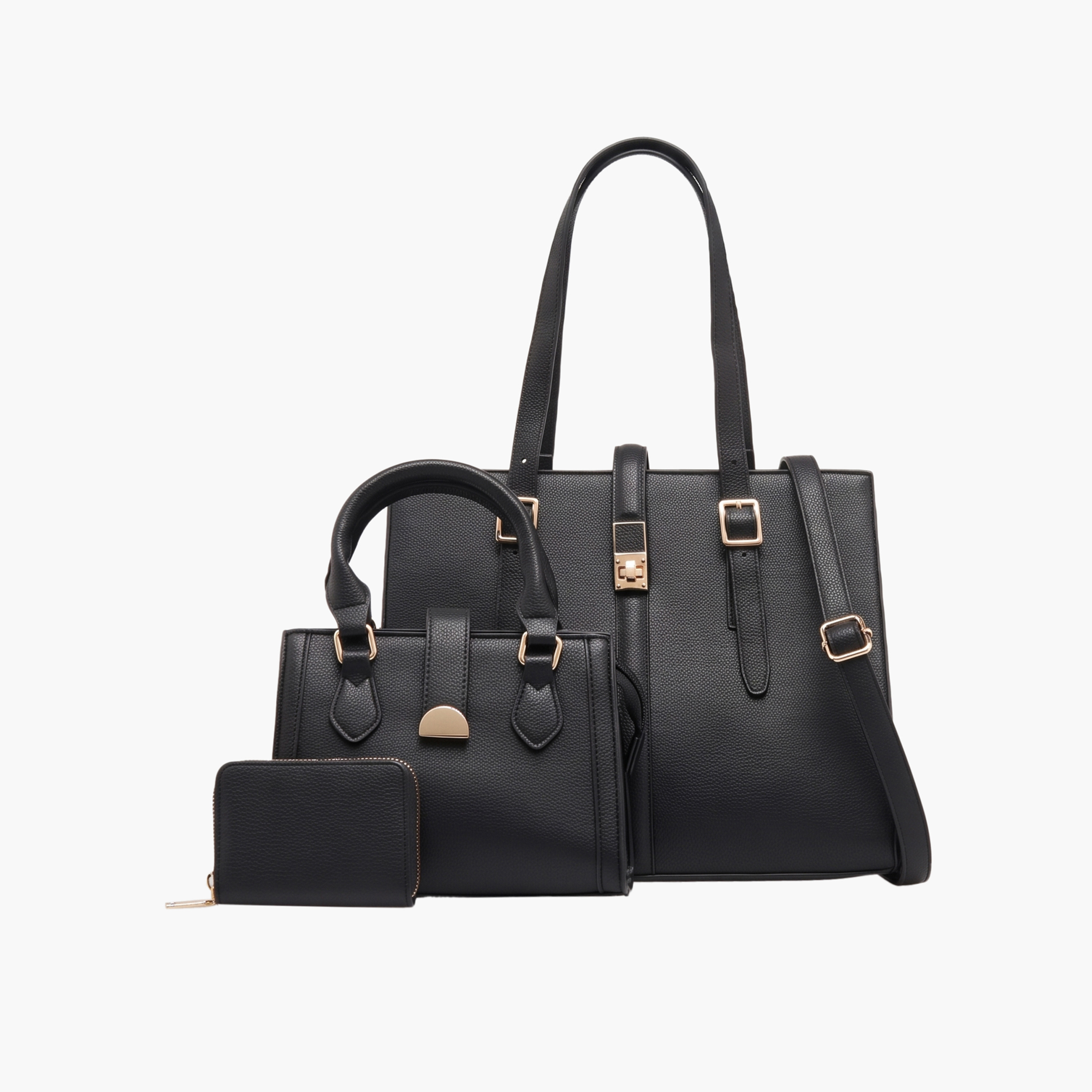 Sasha Textured Tote Bag with Wallet-women-bagsandwallets-handbags-image-1