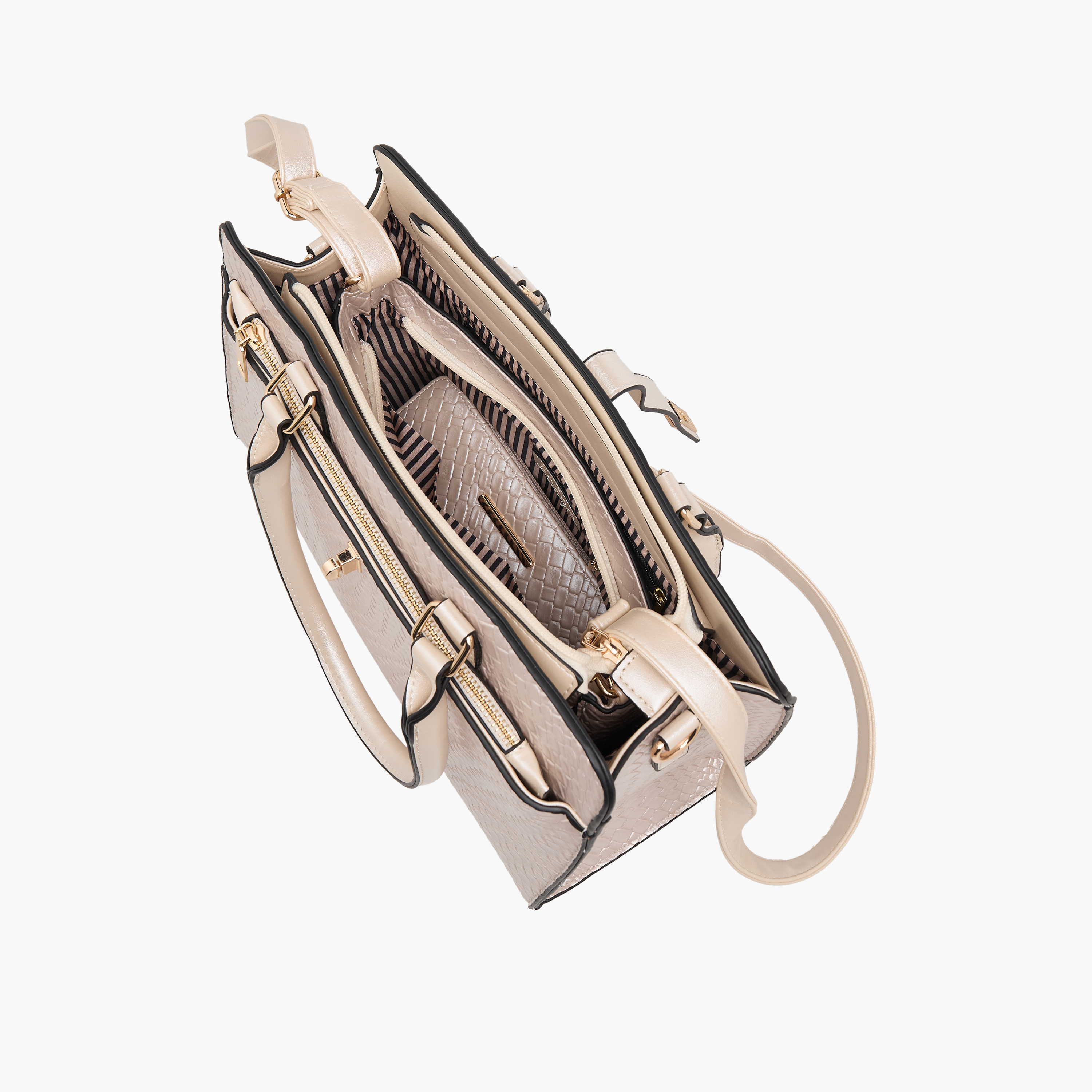 شنطة توت بارزة الملمس مع شنطة كروس بودي ومحفظة من ساشا-women-bagsandwallets-handbags-image-10