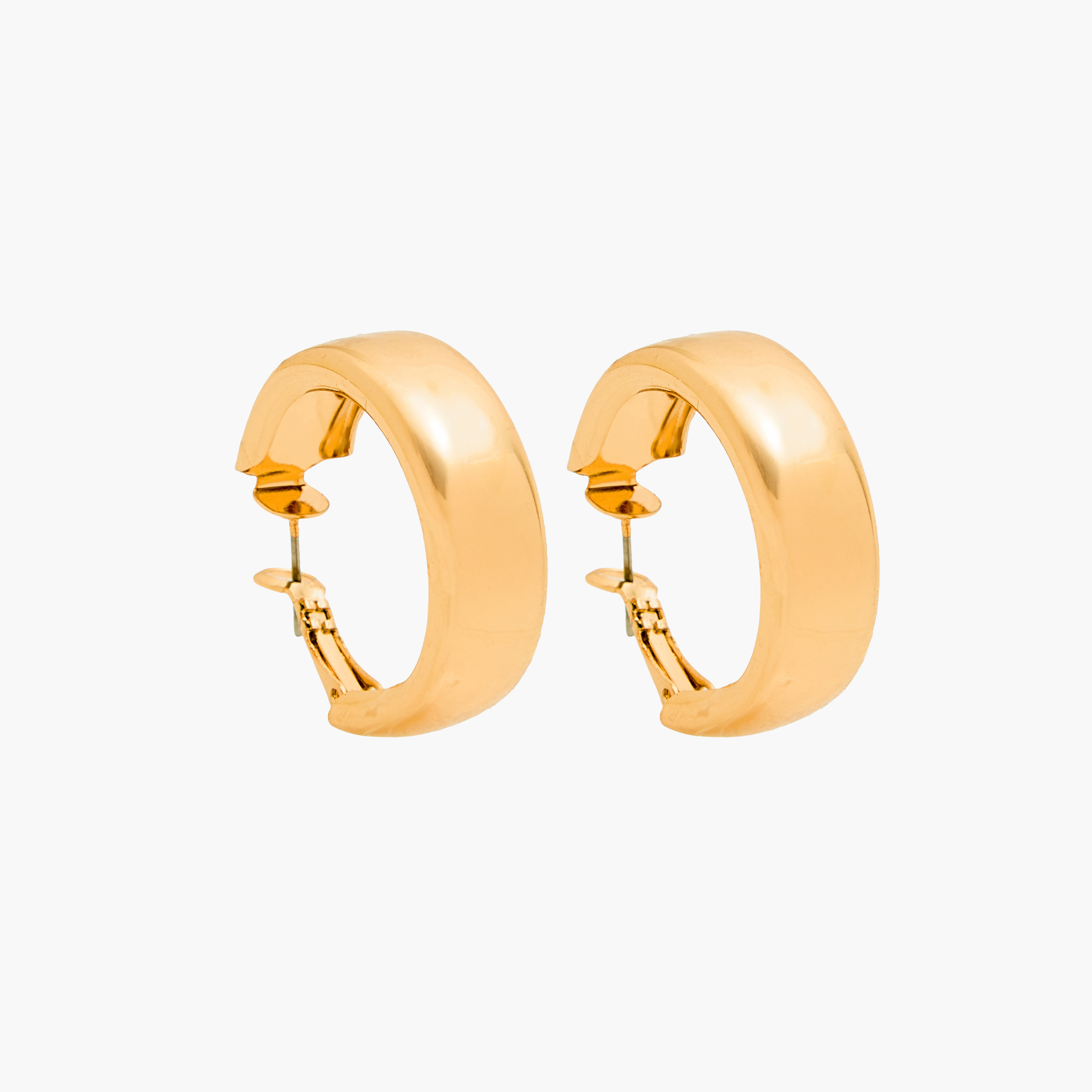 Pack of 3 Gold Tone Hoop Earrings with Hinged Closure-women-watchesandjewellery-jewellery-earrings-image-2