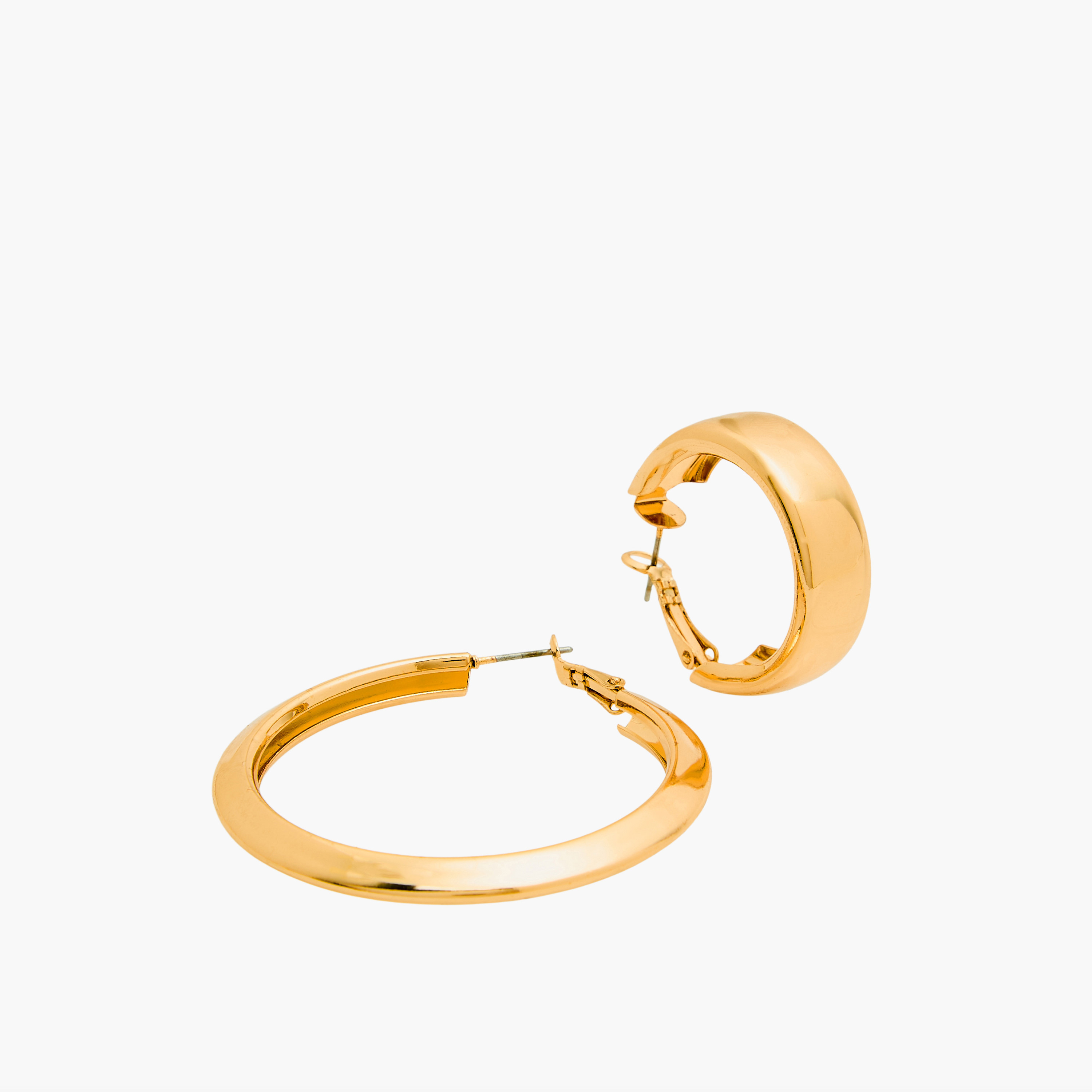 Pack of 3 Gold Tone Hoop Earrings with Hinged Closure-women-watchesandjewellery-jewellery-earrings-image-5