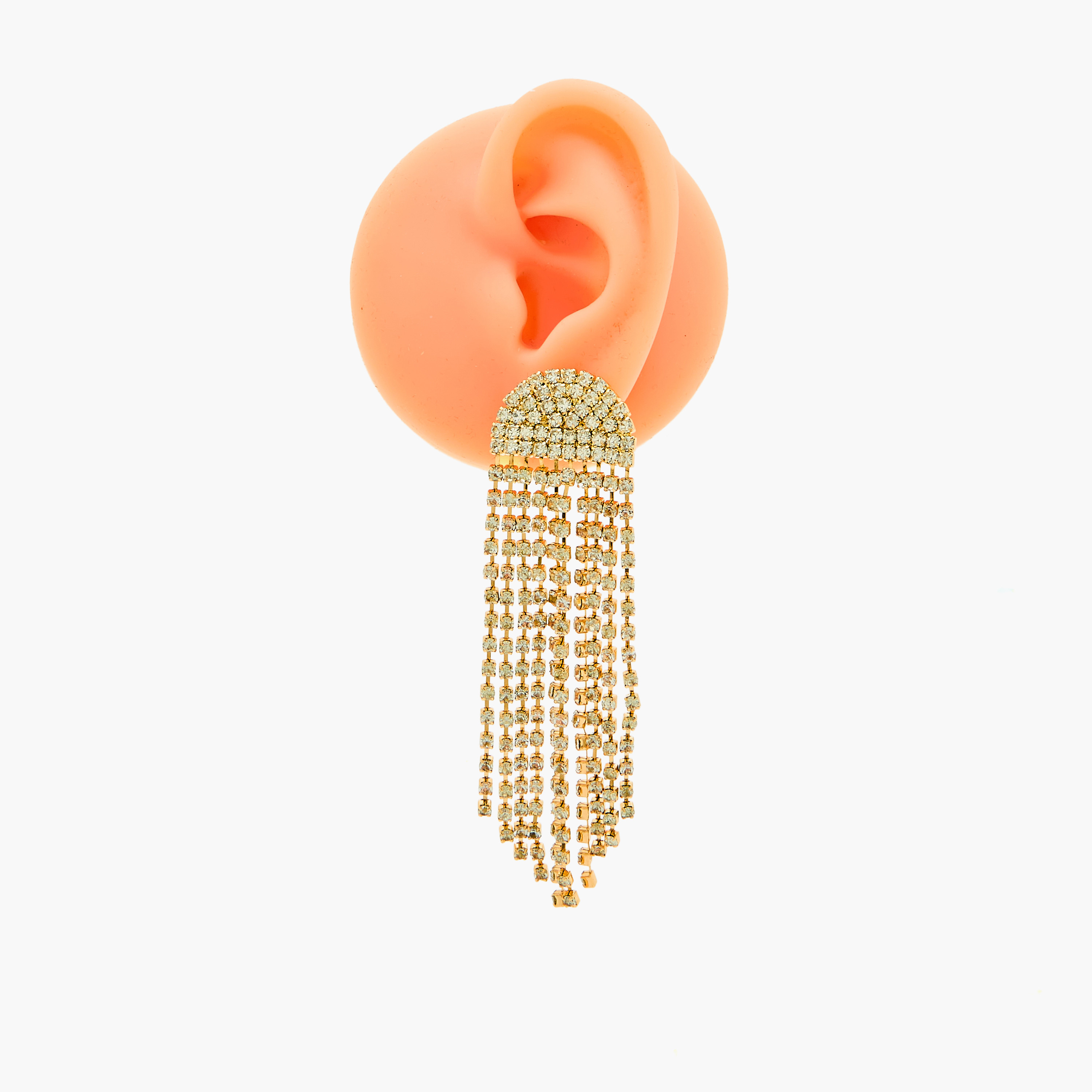 حلقان متدلية باللون الذهبي مزيّنة ومكبس إغلاق خلفي-women-watchesandjewellery-jewellery-earrings-image-2