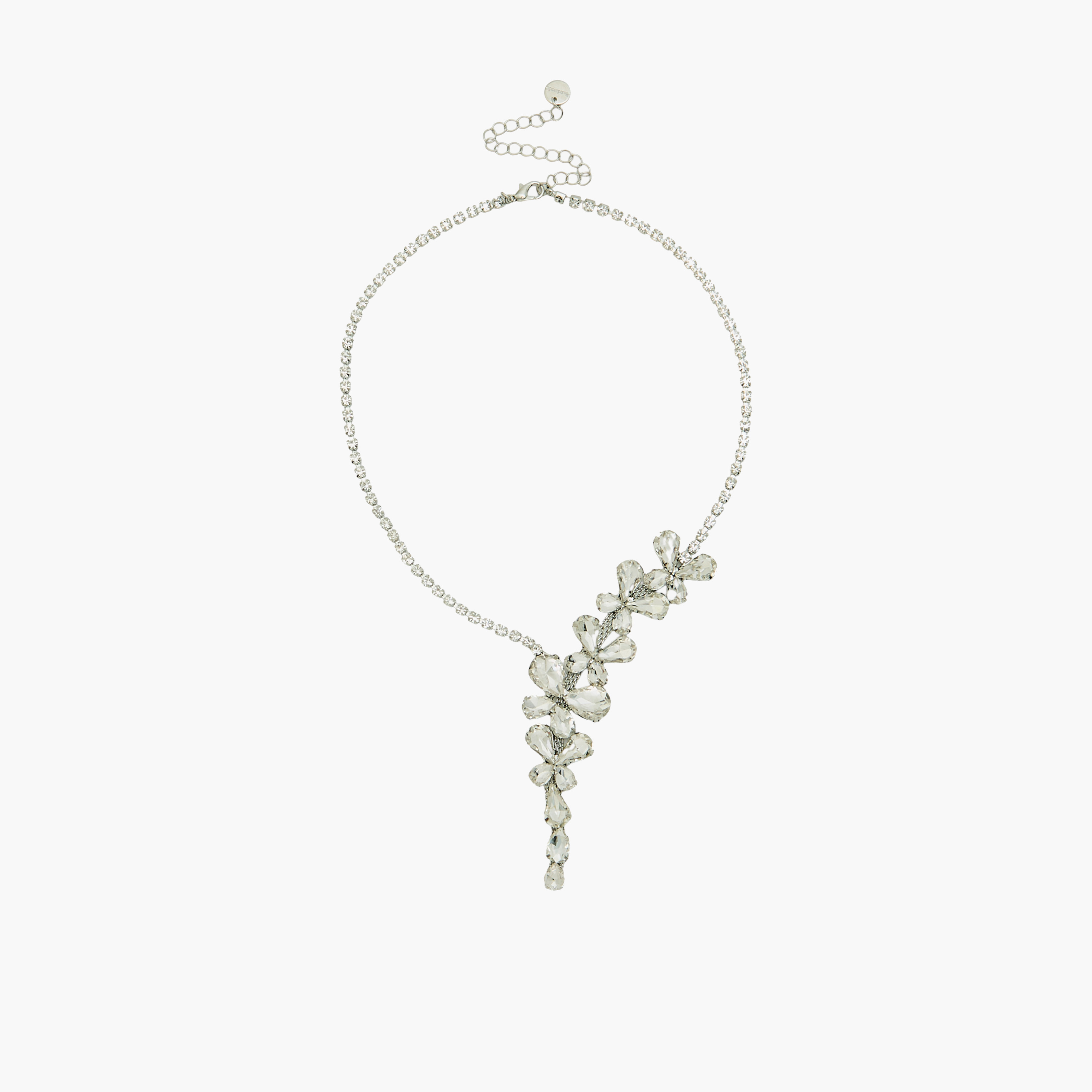 عقد باللون الفضي بتصميم زهري-women-watchesandjewellery-jewellery-necklacesandpendants-image-1