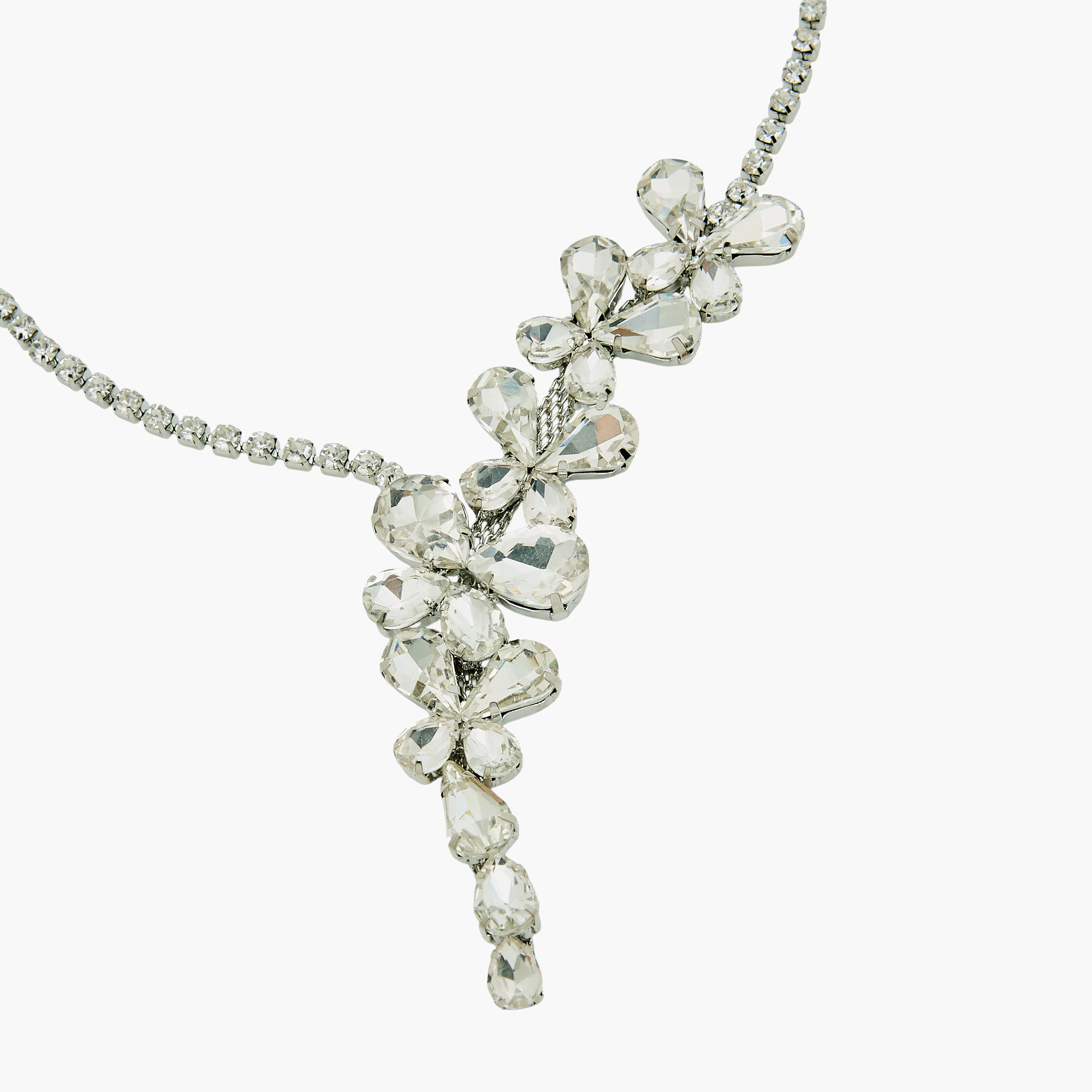 عقد باللون الفضي بتصميم زهري-women-watchesandjewellery-jewellery-necklacesandpendants-image-2